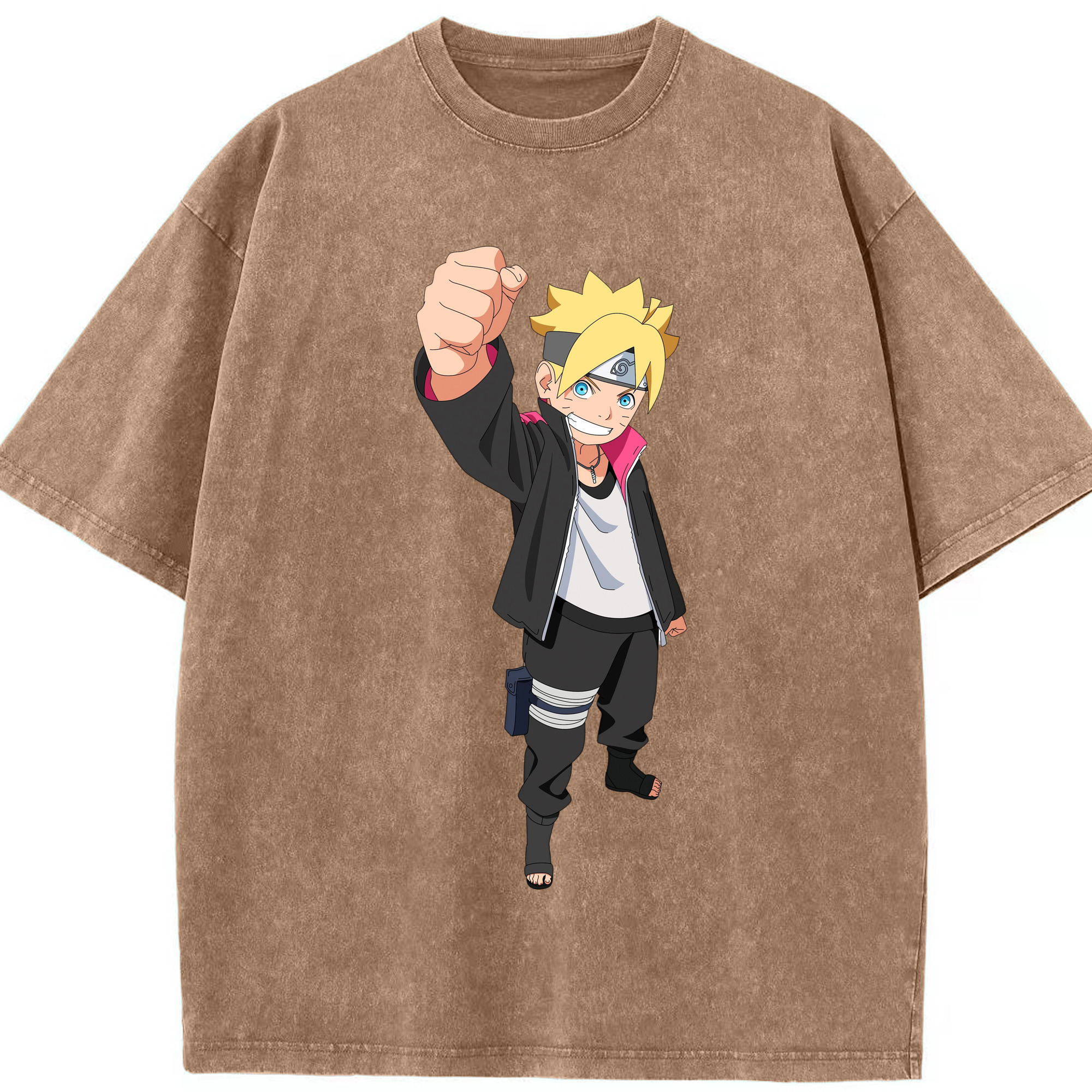 （画像用） NARUTO -ナルト- うずまき ボルト Uzumaki Boruto 綿100% ヴィンテージ風 半袖Tシャツ（フロントプリント）
