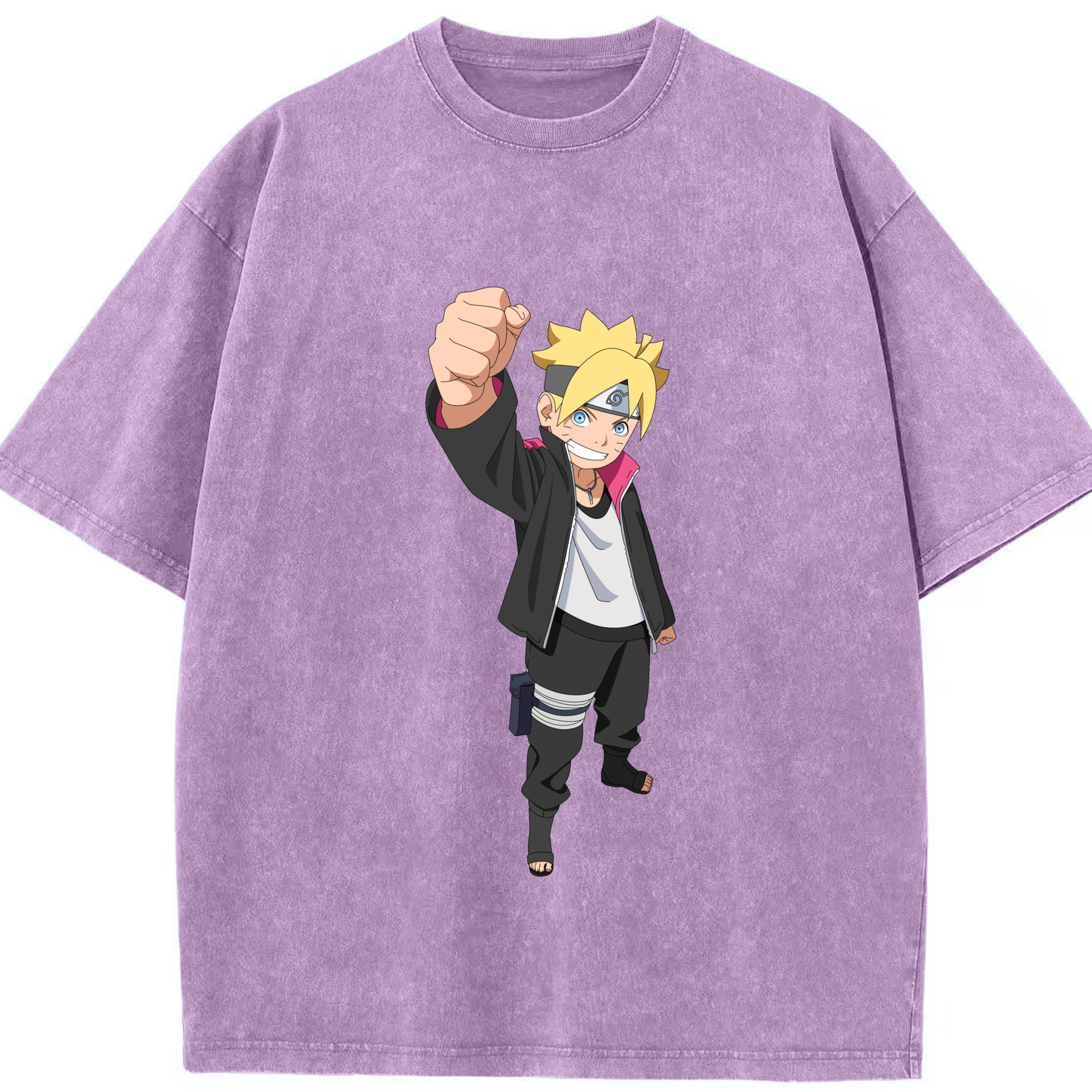 （画像用） NARUTO -ナルト- うずまき ボルト Uzumaki Boruto 綿100% ヴィンテージ風 半袖Tシャツ（フロントプリント）
