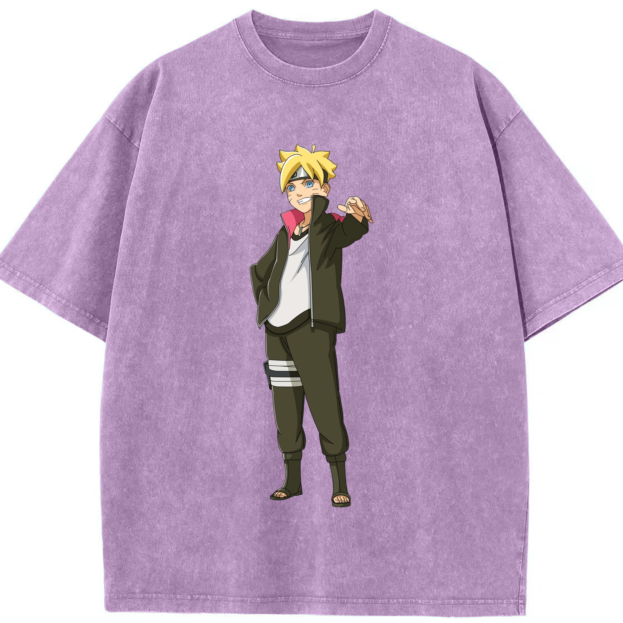 （画像用） NARUTO -ナルト- うずまき ボルト Uzumaki Boruto 綿100% ヴィンテージ風 半袖Tシャツ（フロントプリント）