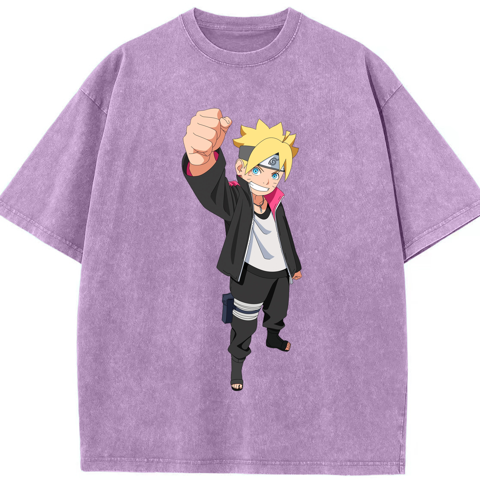（画像用） NARUTO -ナルト- うずまき ボルト Uzumaki Boruto 綿100% ヴィンテージ風 半袖Tシャツ（フロントプリント）