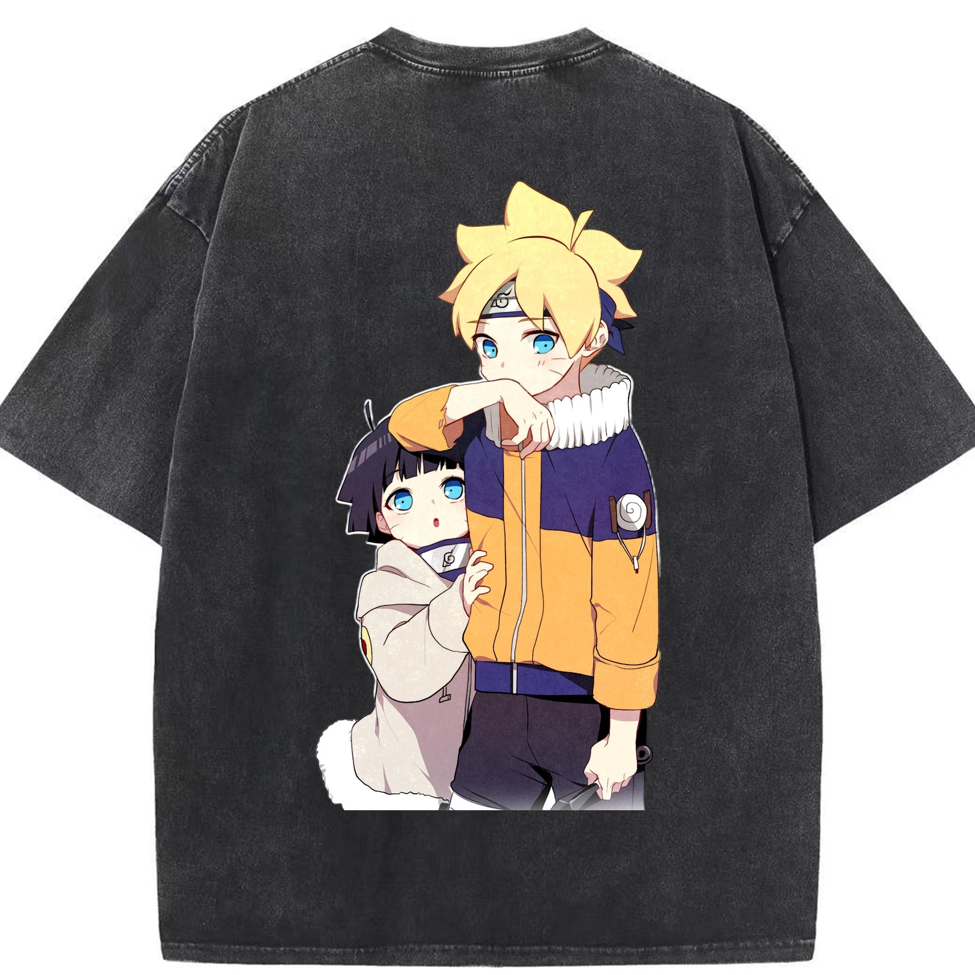 （画像用） NARUTO -ナルト- うずまき ボルト Uzumaki Boruto 綿100% ヴィンテージ風 半袖Tシャツ（背面プリント）