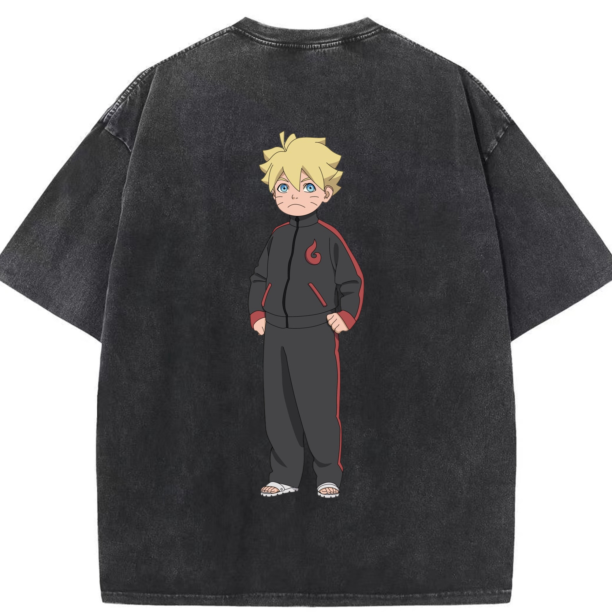 （画像用） NARUTO -ナルト- うずまき ボルト Uzumaki Boruto 綿100% ヴィンテージ風 半袖Tシャツ（背面プリント）