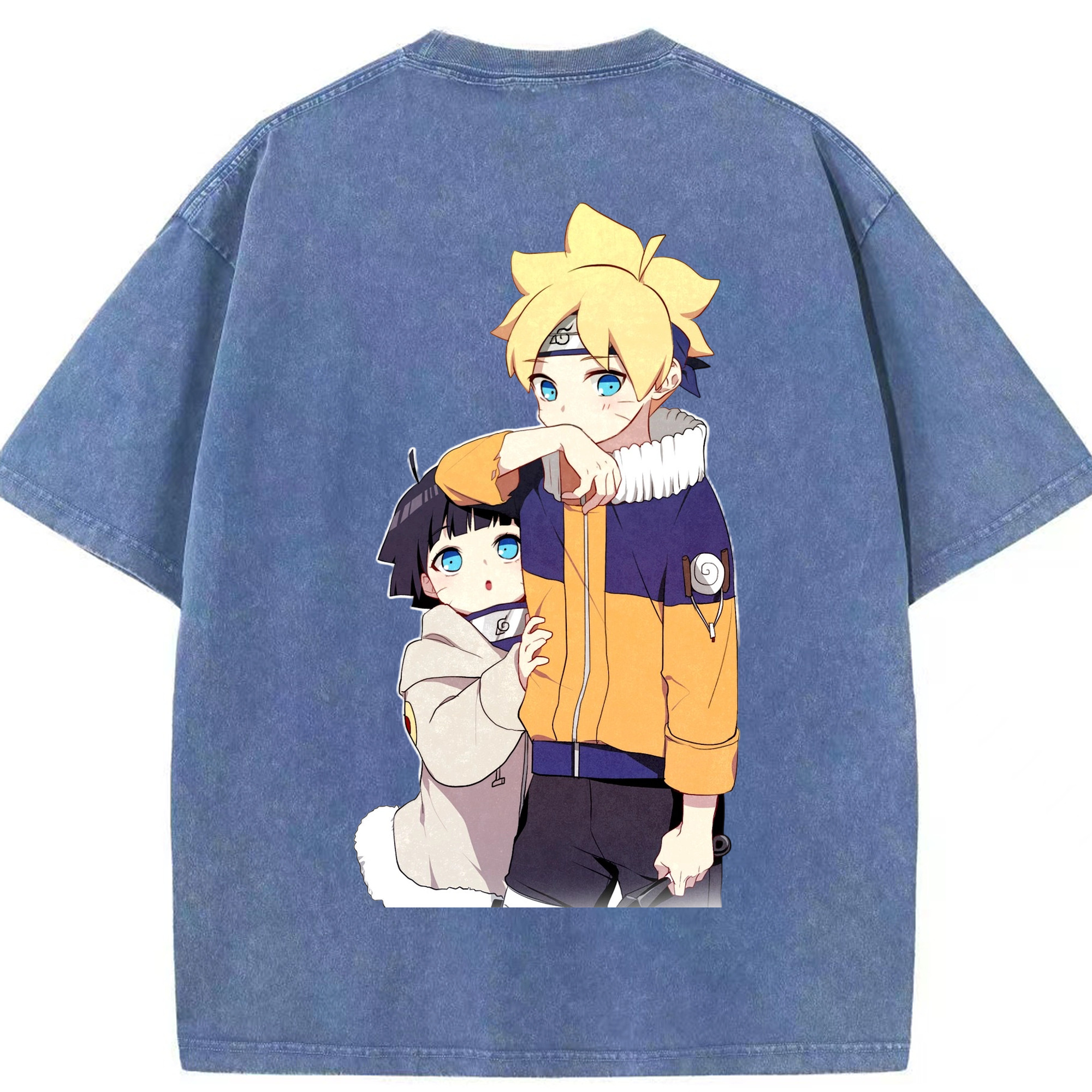 （画像用） NARUTO -ナルト- うずまき ボルト Uzumaki Boruto 綿100% ヴィンテージ風 半袖Tシャツ（背面プリント）