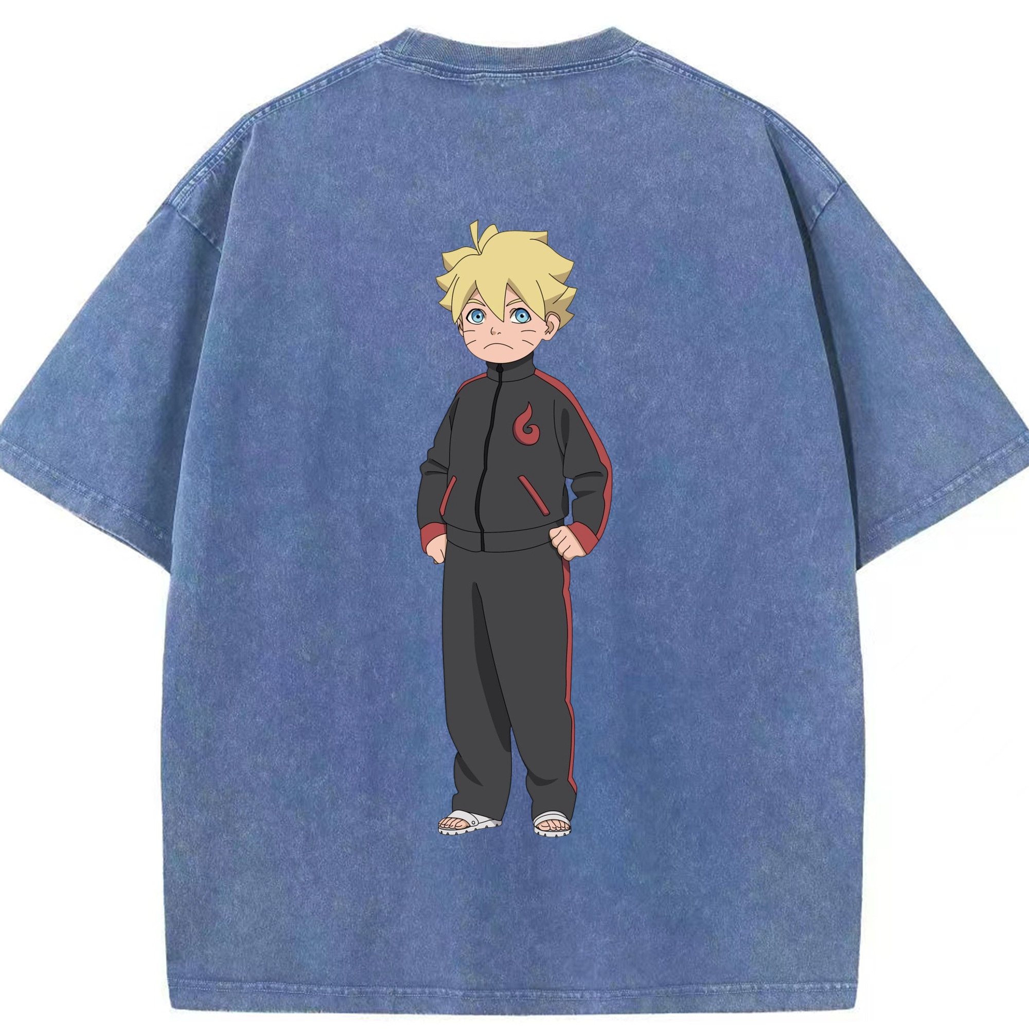 （画像用） NARUTO -ナルト- うずまき ボルト Uzumaki Boruto 綿100% ヴィンテージ風 半袖Tシャツ（背面プリント）