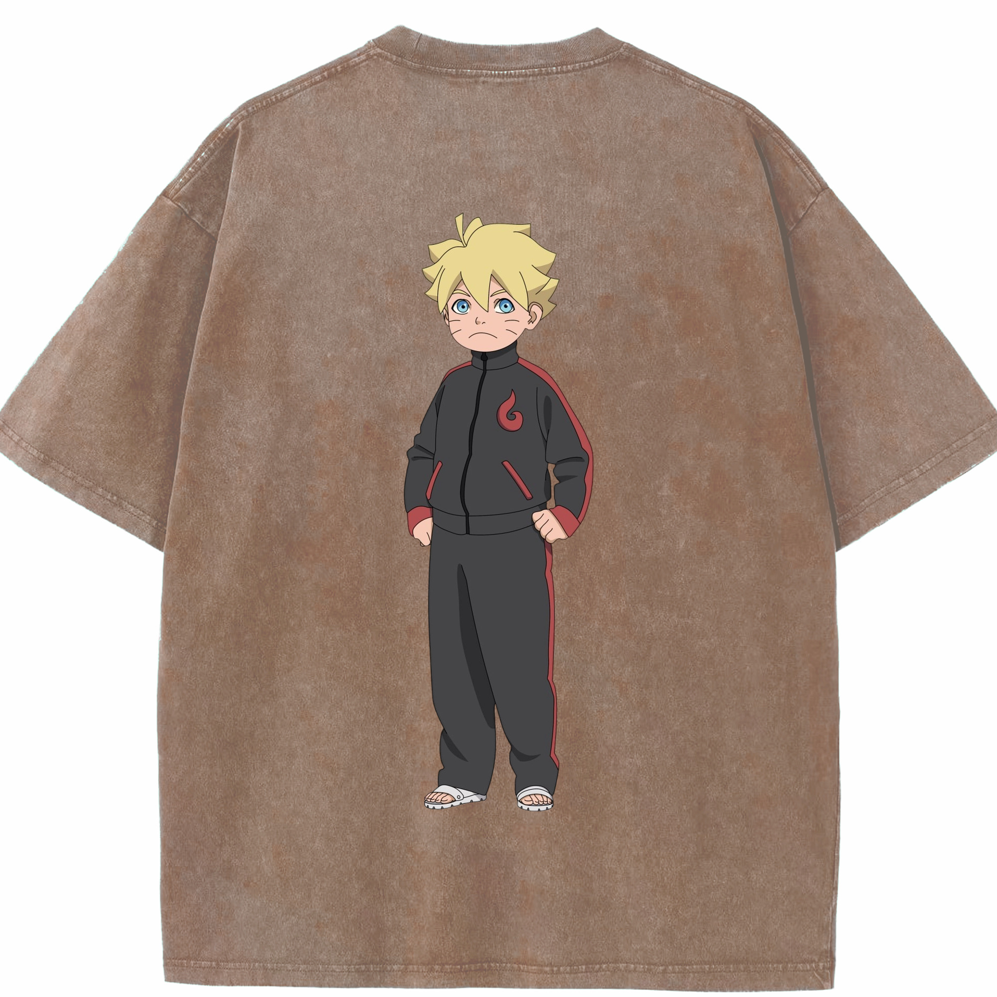（画像用） NARUTO -ナルト- うずまき ボルト Uzumaki Boruto 綿100% ヴィンテージ風 半袖Tシャツ（背面プリント）