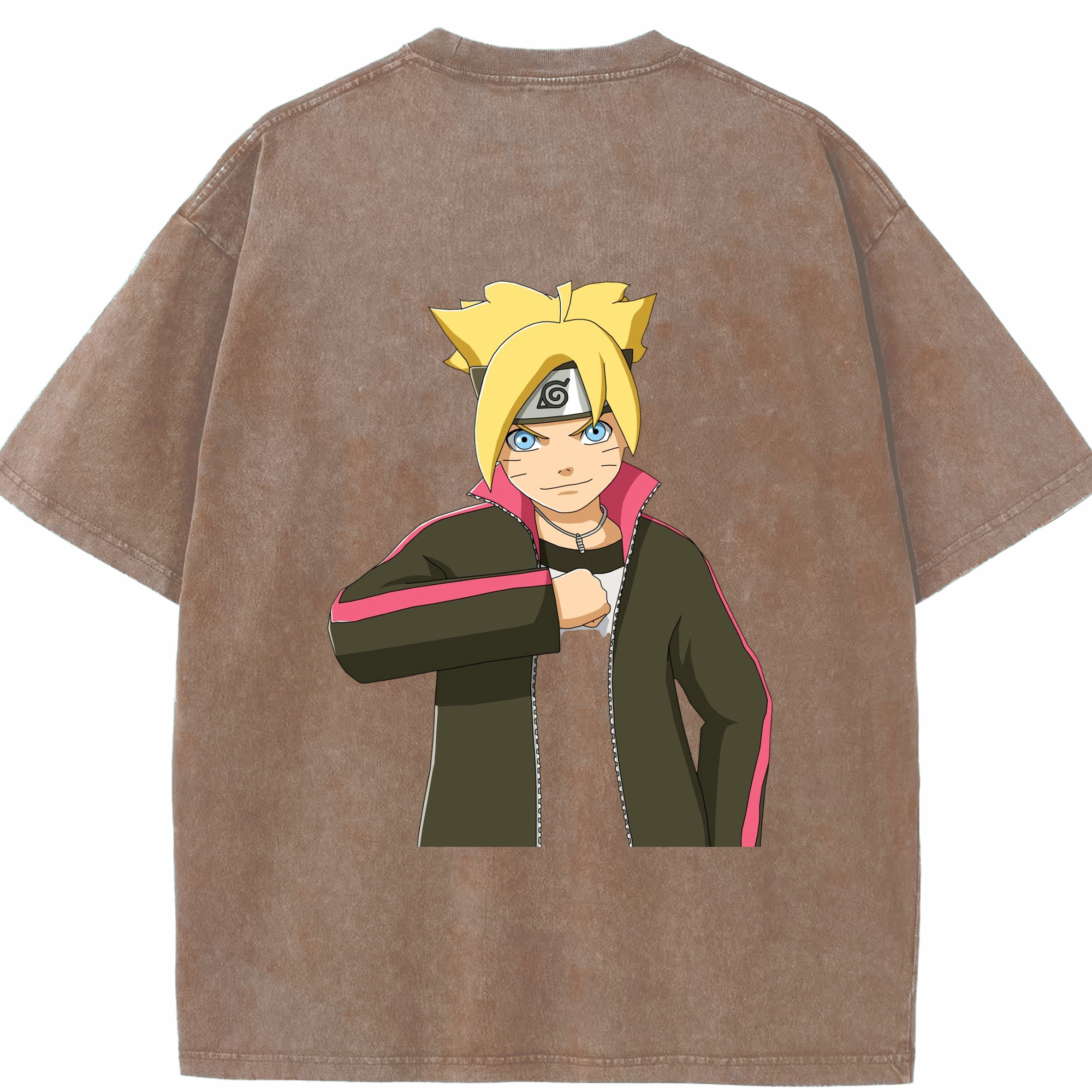（画像用） NARUTO -ナルト- うずまき ボルト Uzumaki Boruto 綿100% ヴィンテージ風 半袖Tシャツ（背面プリント）