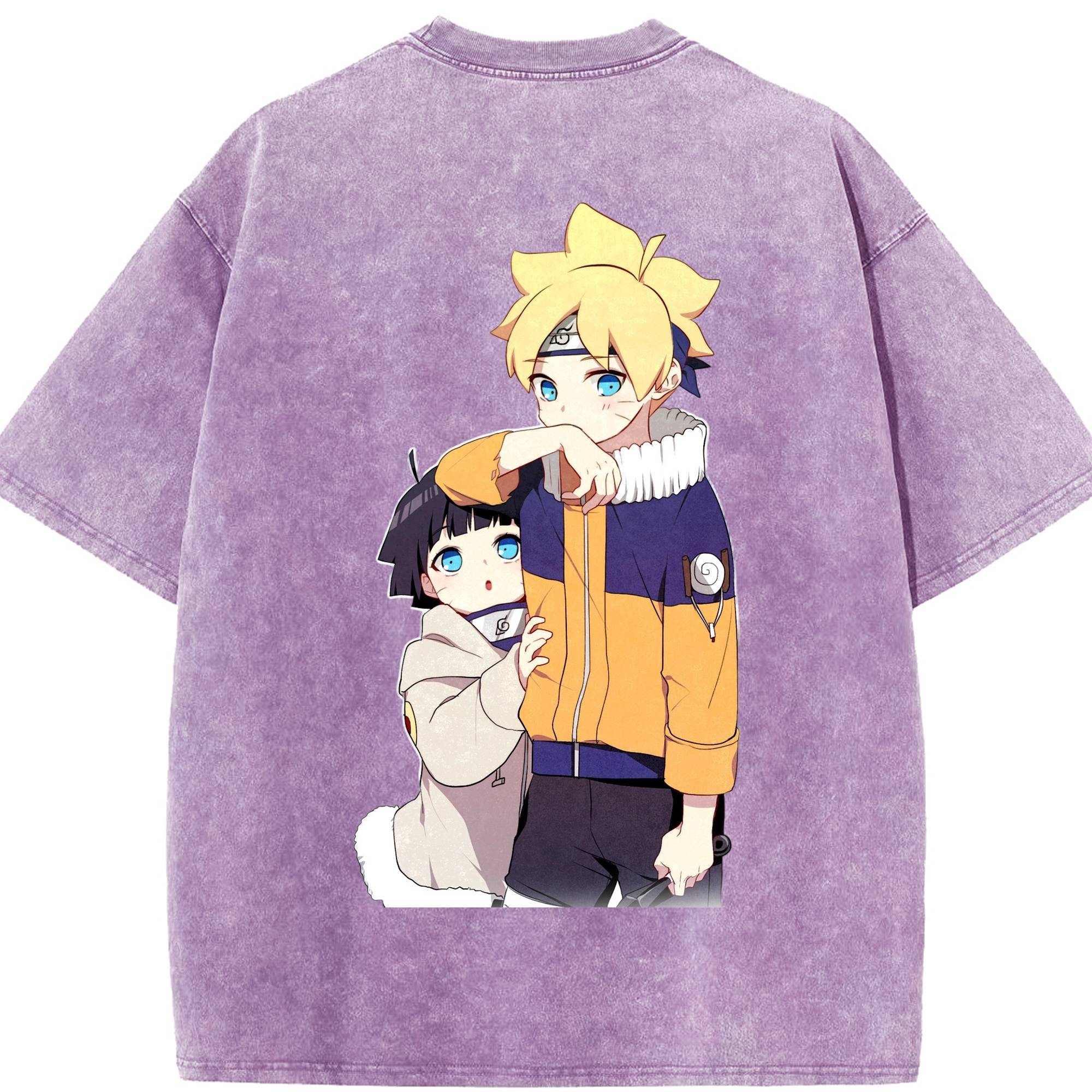 （画像用） NARUTO -ナルト- うずまき ボルト Uzumaki Boruto 綿100% ヴィンテージ風 半袖Tシャツ（背面プリント）