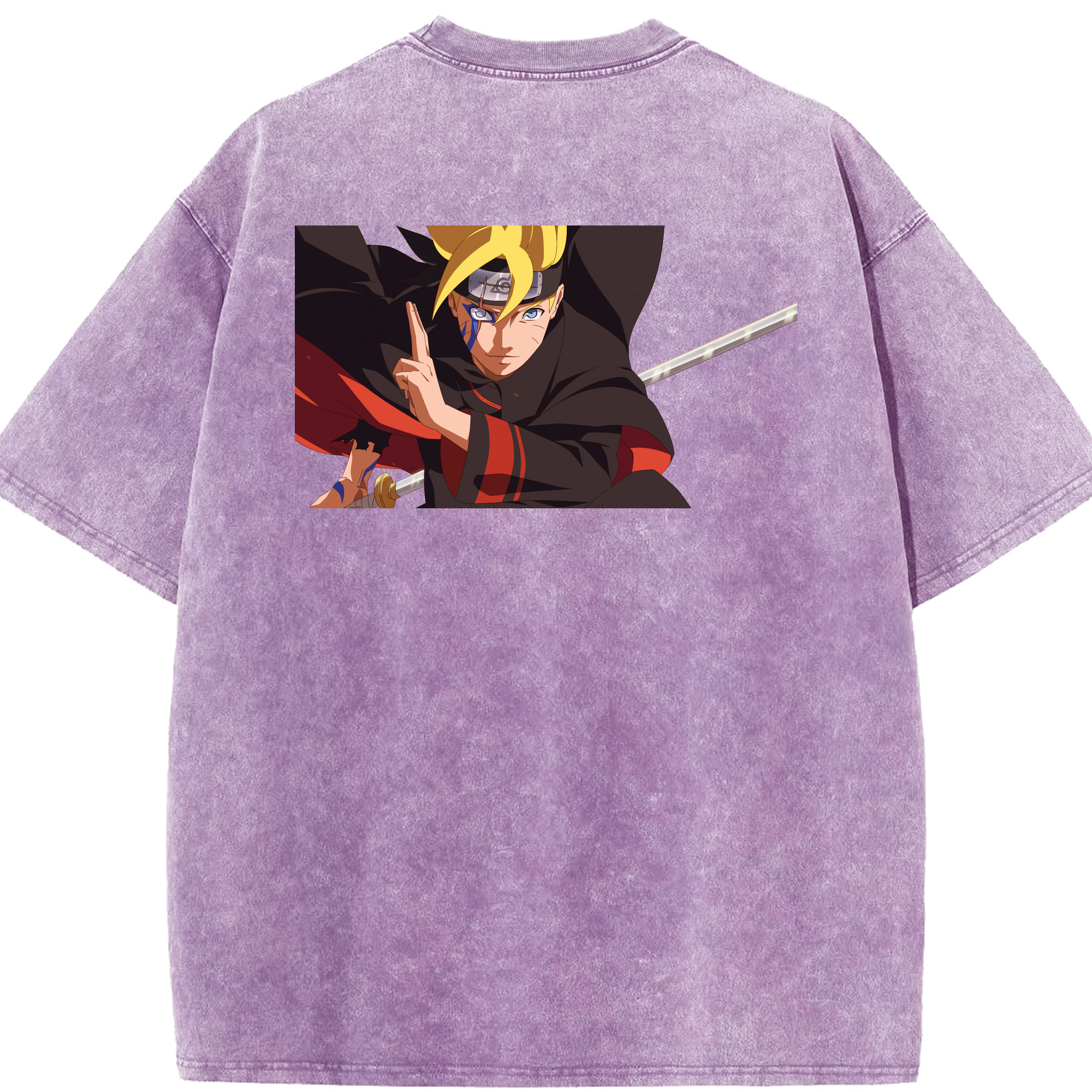 （画像用） NARUTO -ナルト- うずまき ボルト Uzumaki Boruto 綿100% ヴィンテージ風 半袖Tシャツ（背面プリント）