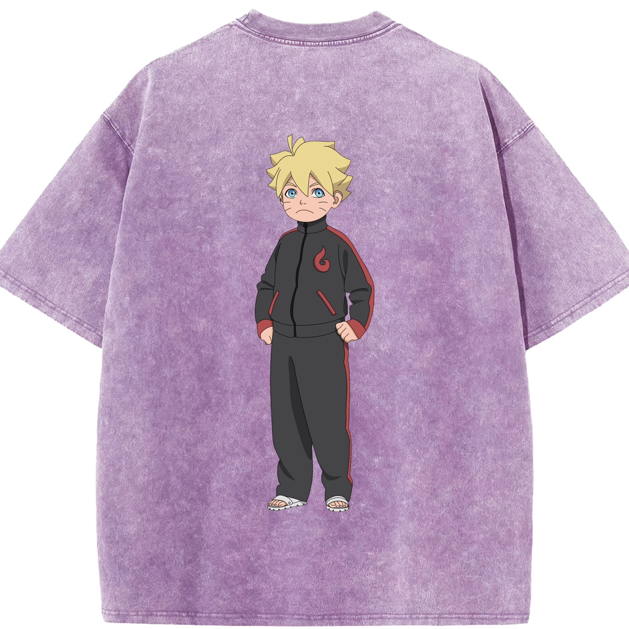 （画像用） NARUTO -ナルト- うずまき ボルト Uzumaki Boruto 綿100% ヴィンテージ風 半袖Tシャツ（背面プリント）