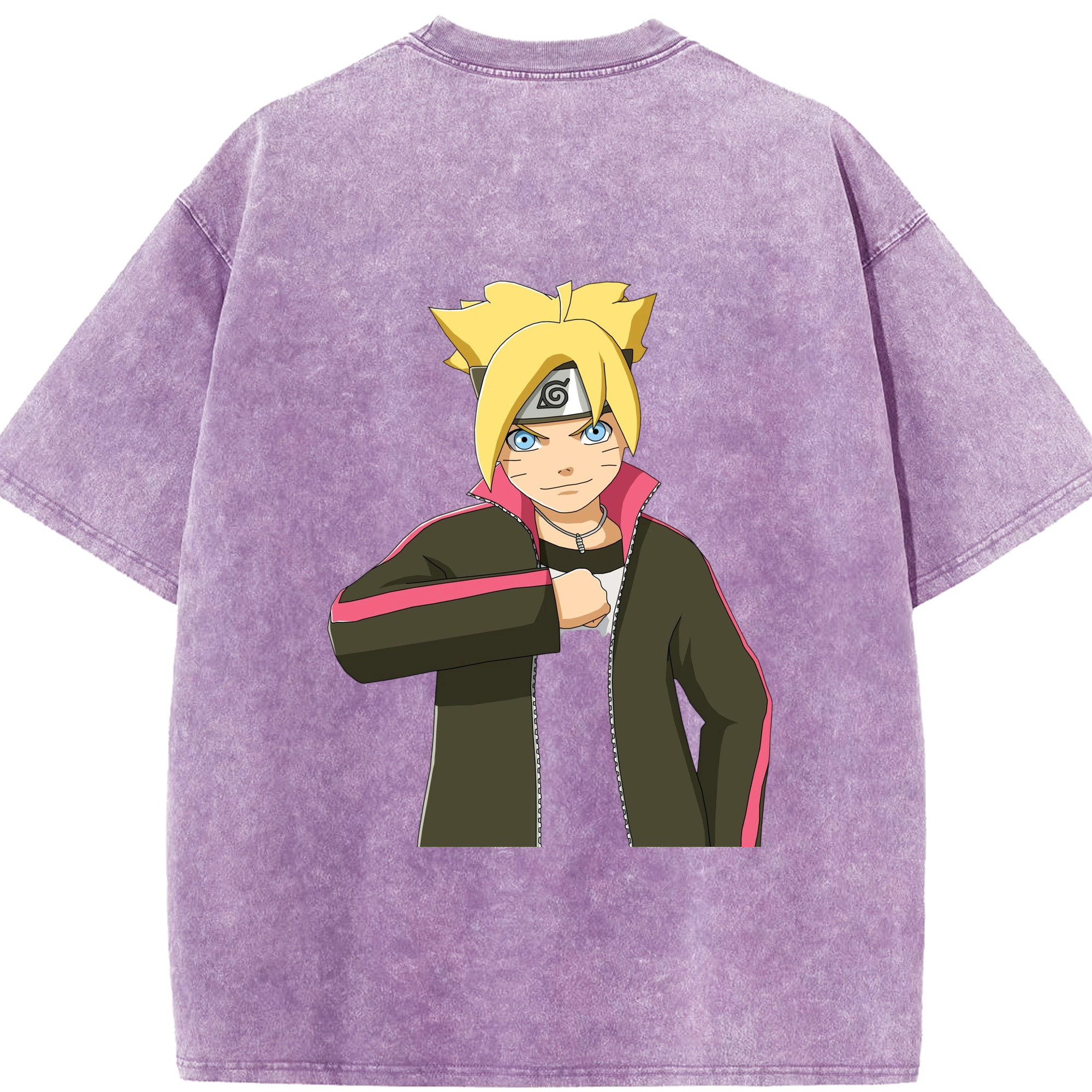 （画像用） NARUTO -ナルト- うずまき ボルト Uzumaki Boruto 綿100% ヴィンテージ風 半袖Tシャツ（背面プリント）