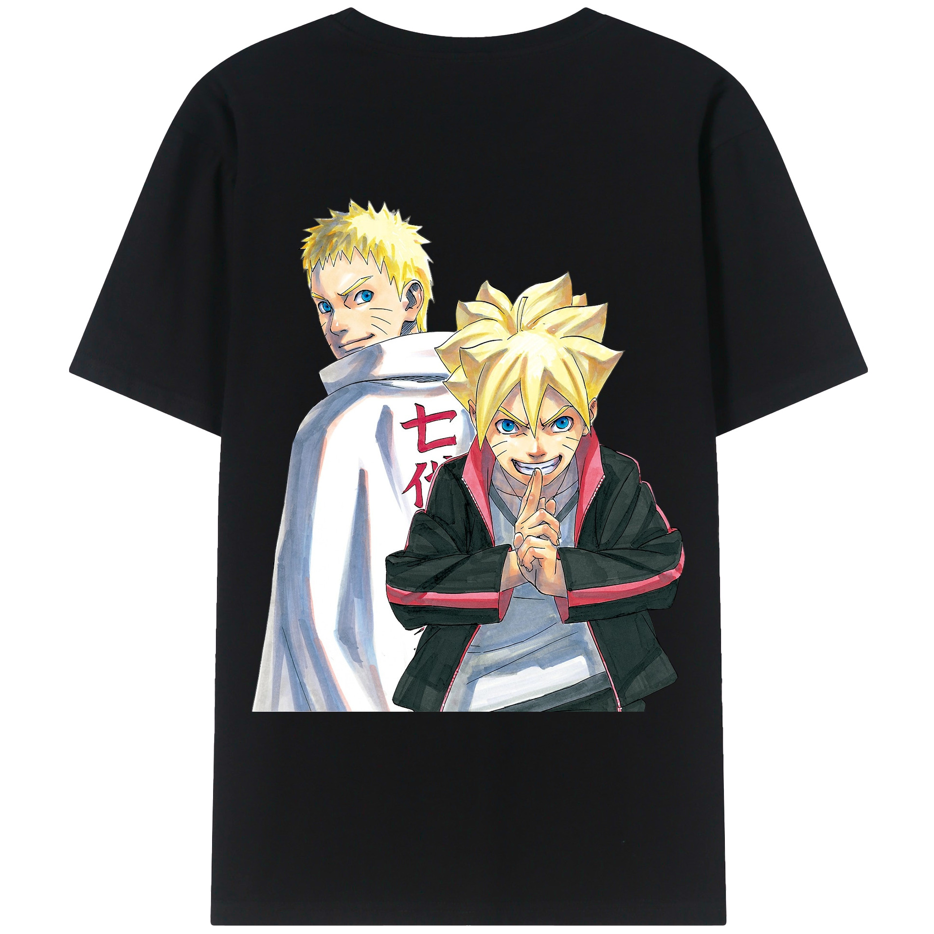 （画像用） NARUTO -ナルト- うずまき ボルト Uzumaki Boruto 綿100％ メンズ半袖Tシャツ（バックプリント） 通気性