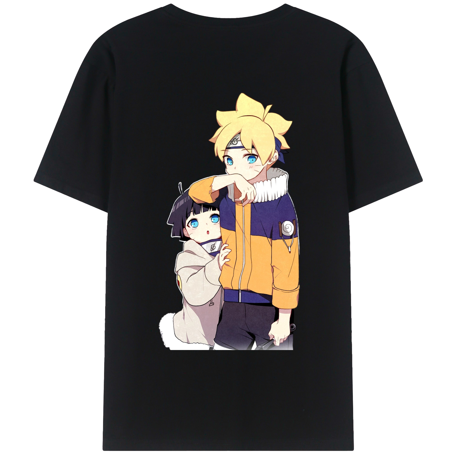 （画像用） NARUTO -ナルト- うずまき ボルト Uzumaki Boruto 綿100％ メンズ半袖Tシャツ（バックプリント） 通気性