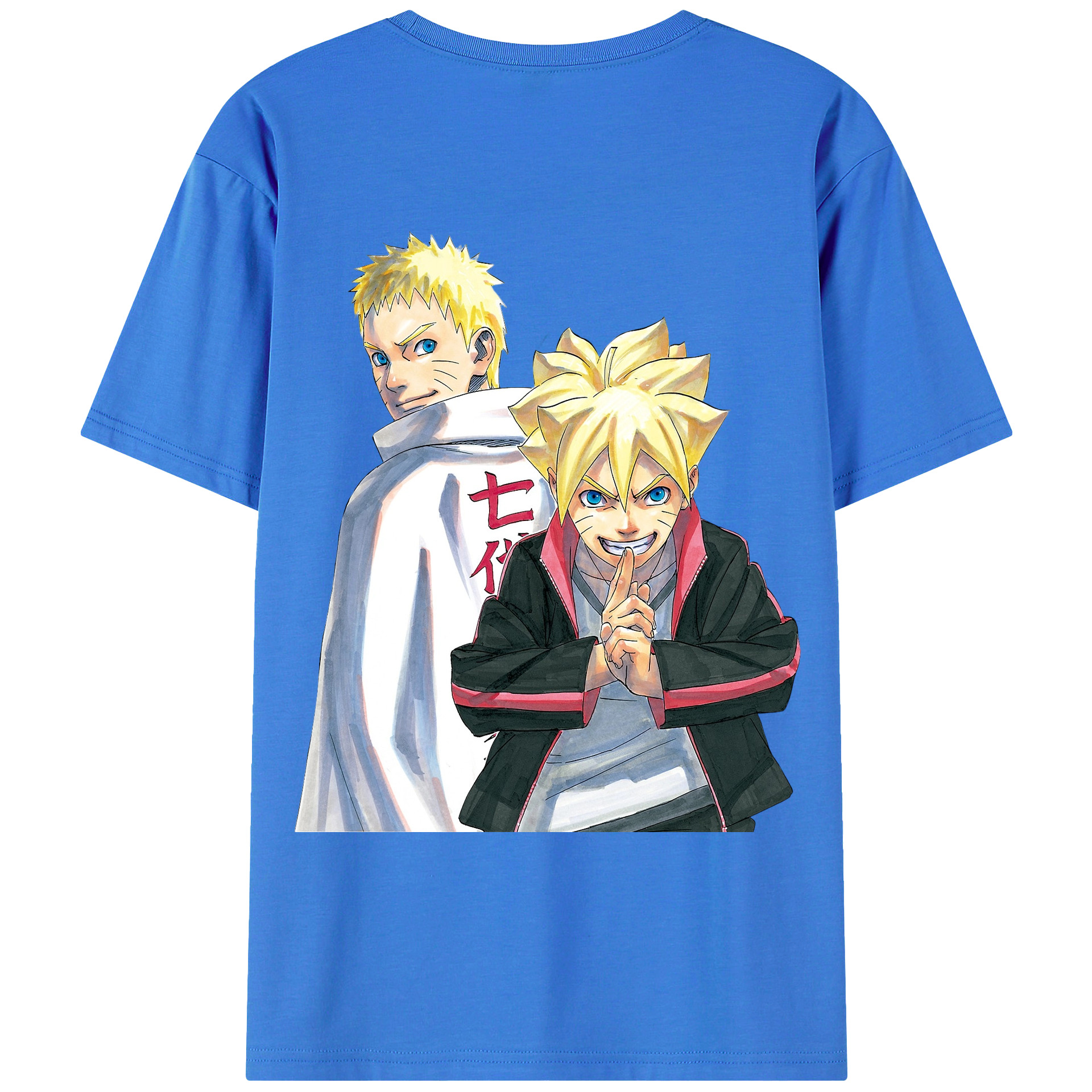 （画像用） NARUTO -ナルト- うずまき ボルト Uzumaki Boruto 綿100％ メンズ半袖Tシャツ（バックプリント） 通気性