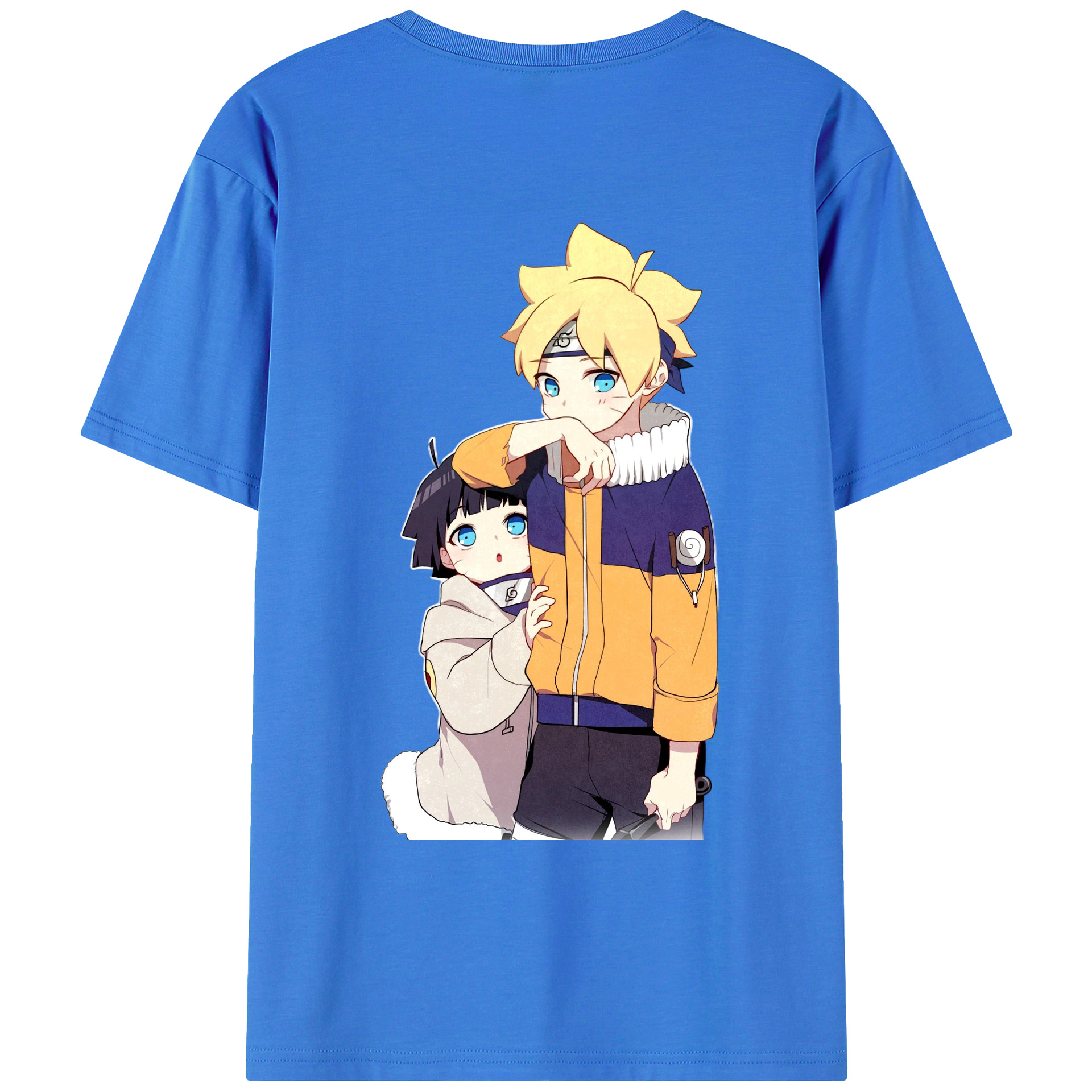 （画像用） NARUTO -ナルト- うずまき ボルト Uzumaki Boruto 綿100％ メンズ半袖Tシャツ（バックプリント） 通気性