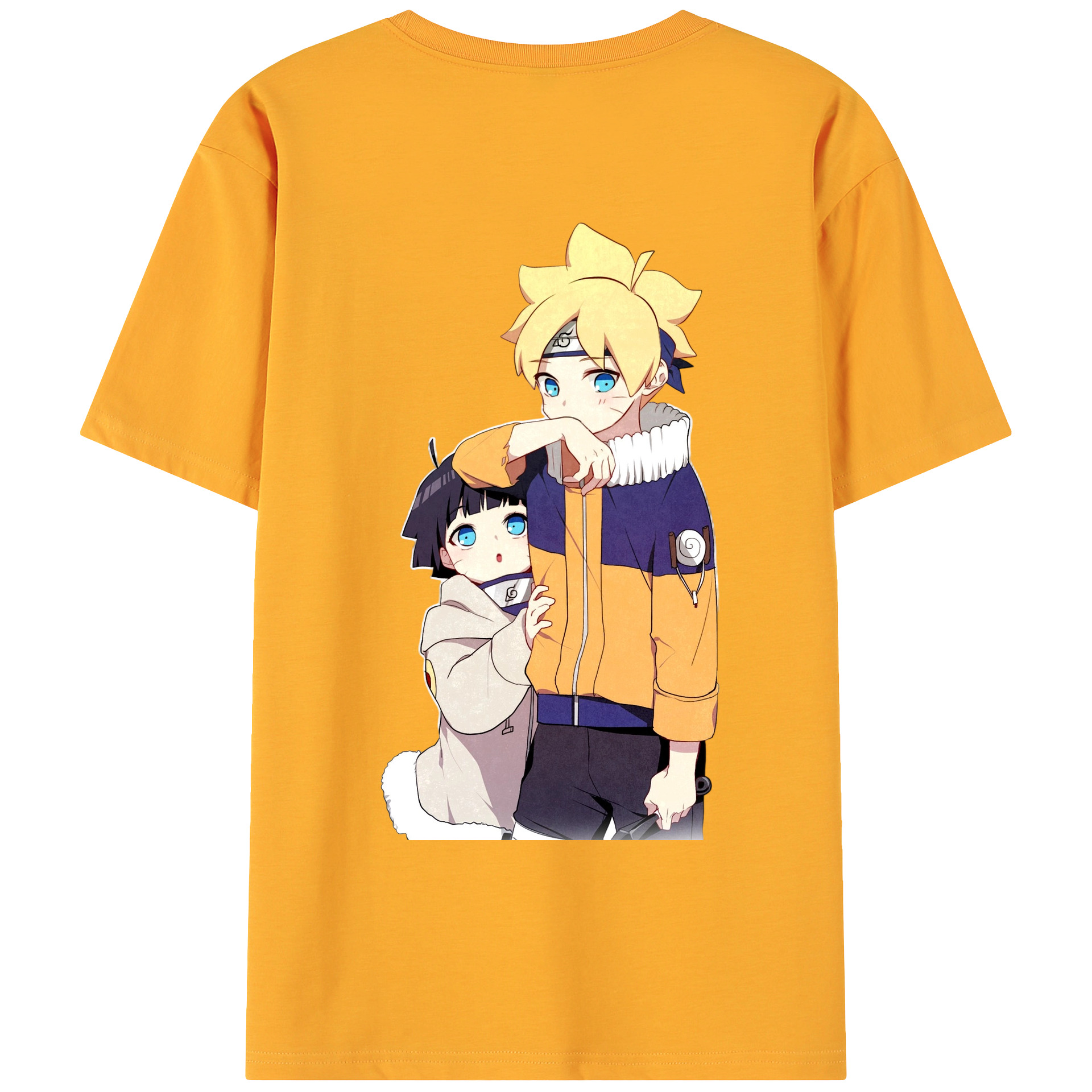 （画像用） NARUTO -ナルト- うずまき ボルト Uzumaki Boruto 綿100％ メンズ半袖Tシャツ（バックプリント） 通気性