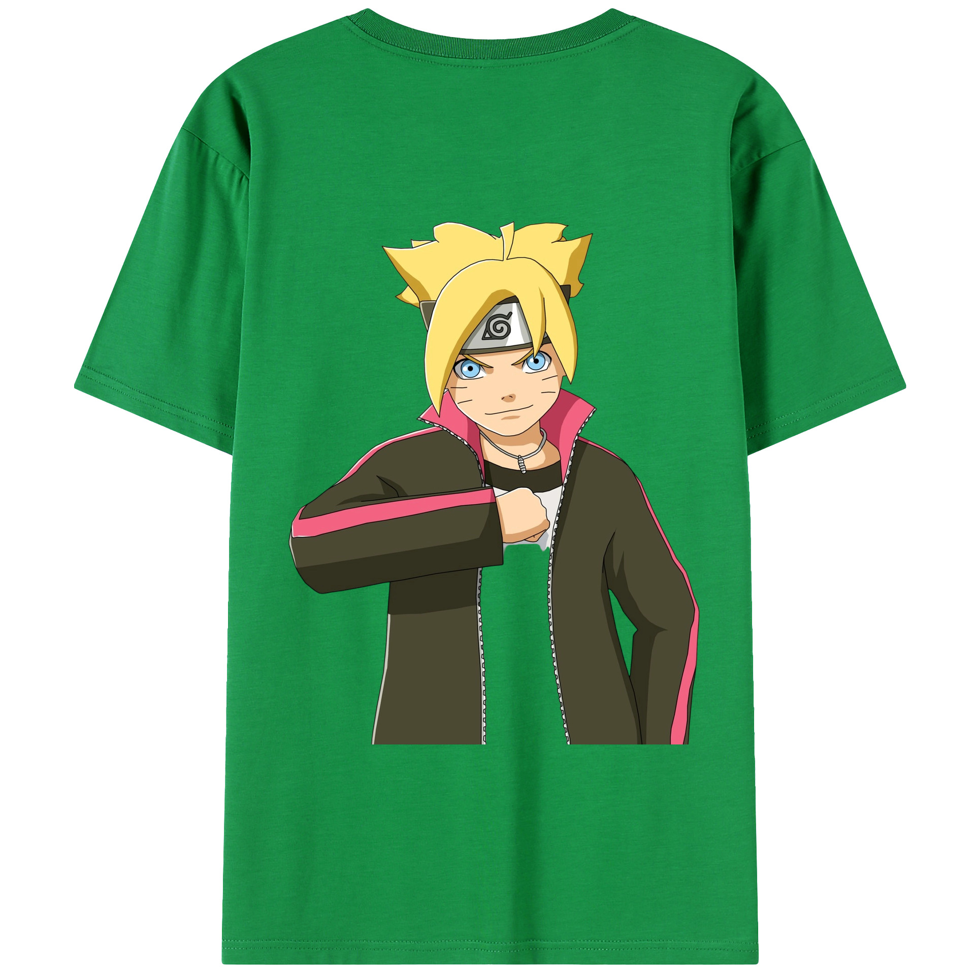 （画像用） NARUTO -ナルト- うずまき ボルト Uzumaki Boruto 綿100％ メンズ半袖Tシャツ（バックプリント） 通気性