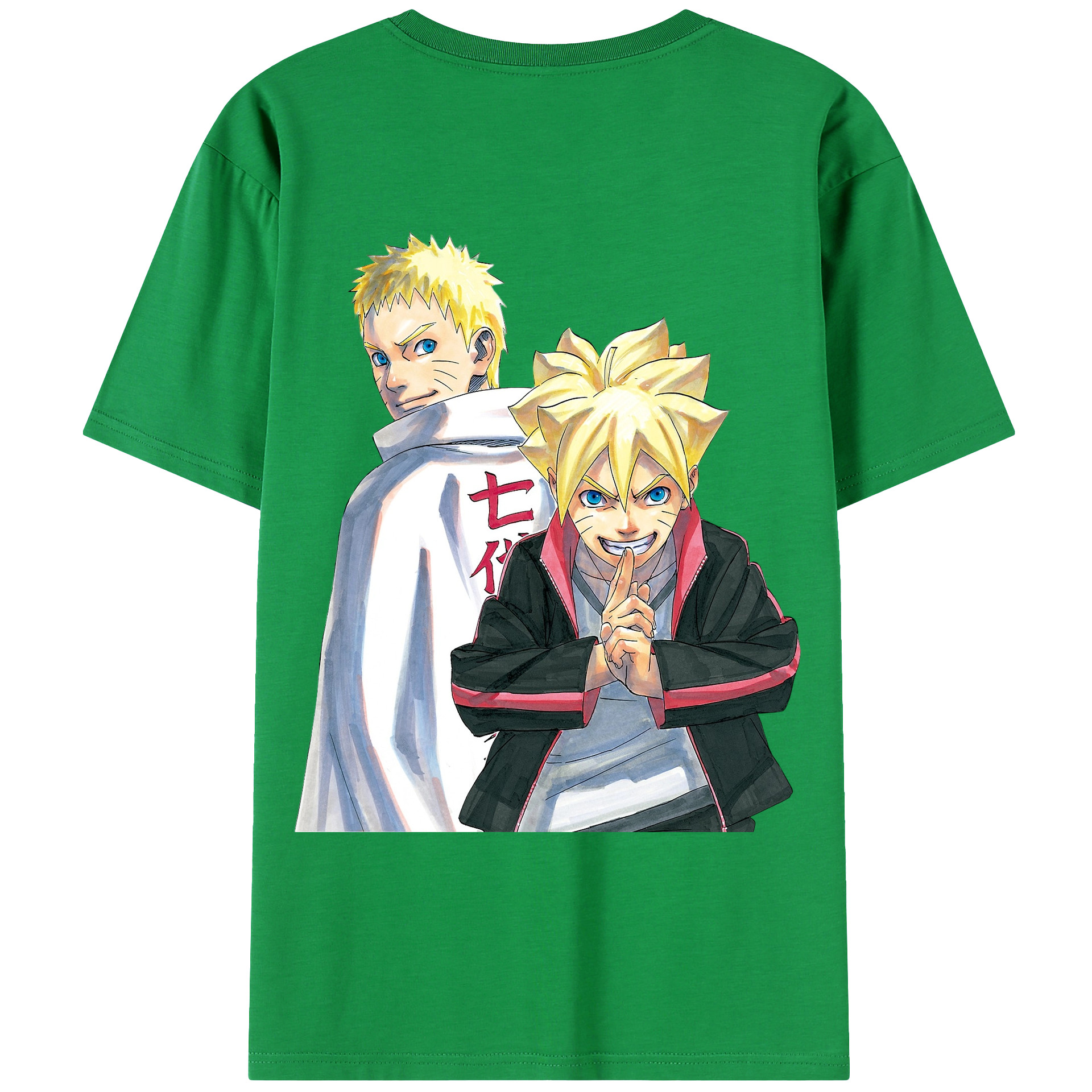 （画像用） NARUTO -ナルト- うずまき ボルト Uzumaki Boruto 綿100％ メンズ半袖Tシャツ（バックプリント） 通気性