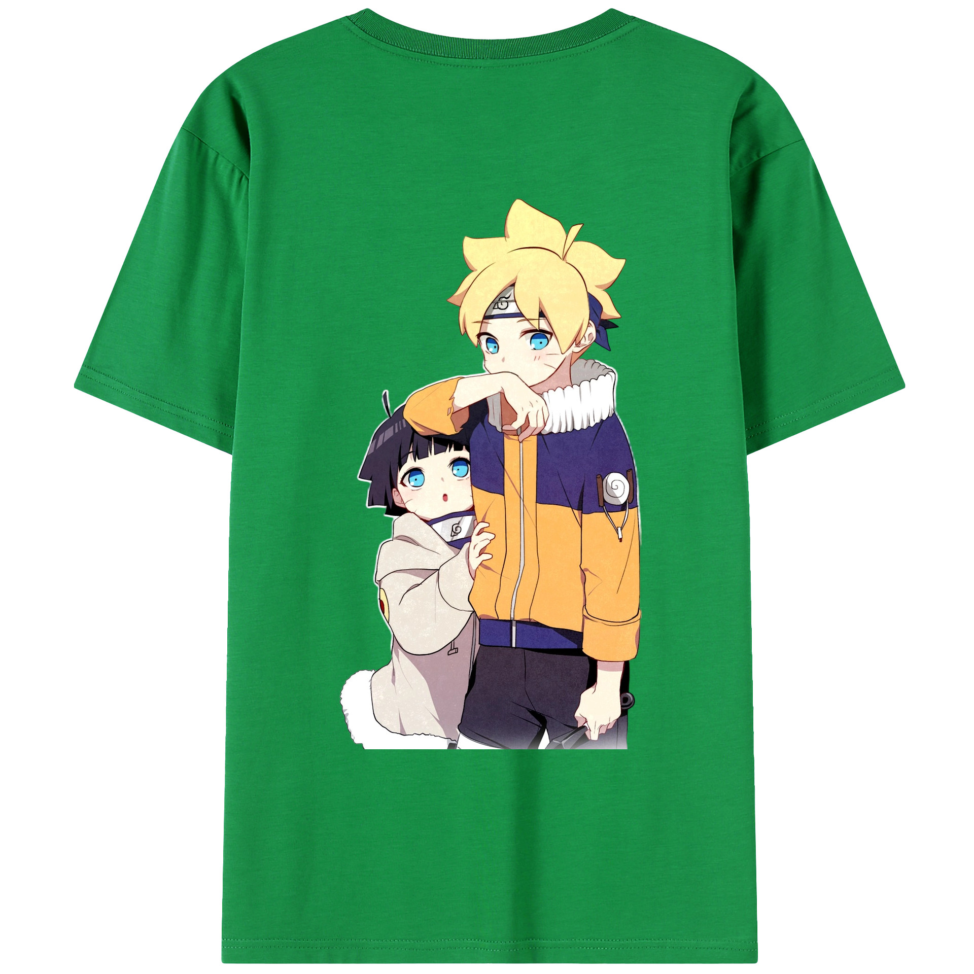 （画像用） NARUTO -ナルト- うずまき ボルト Uzumaki Boruto 綿100％ メンズ半袖Tシャツ（バックプリント） 通気性