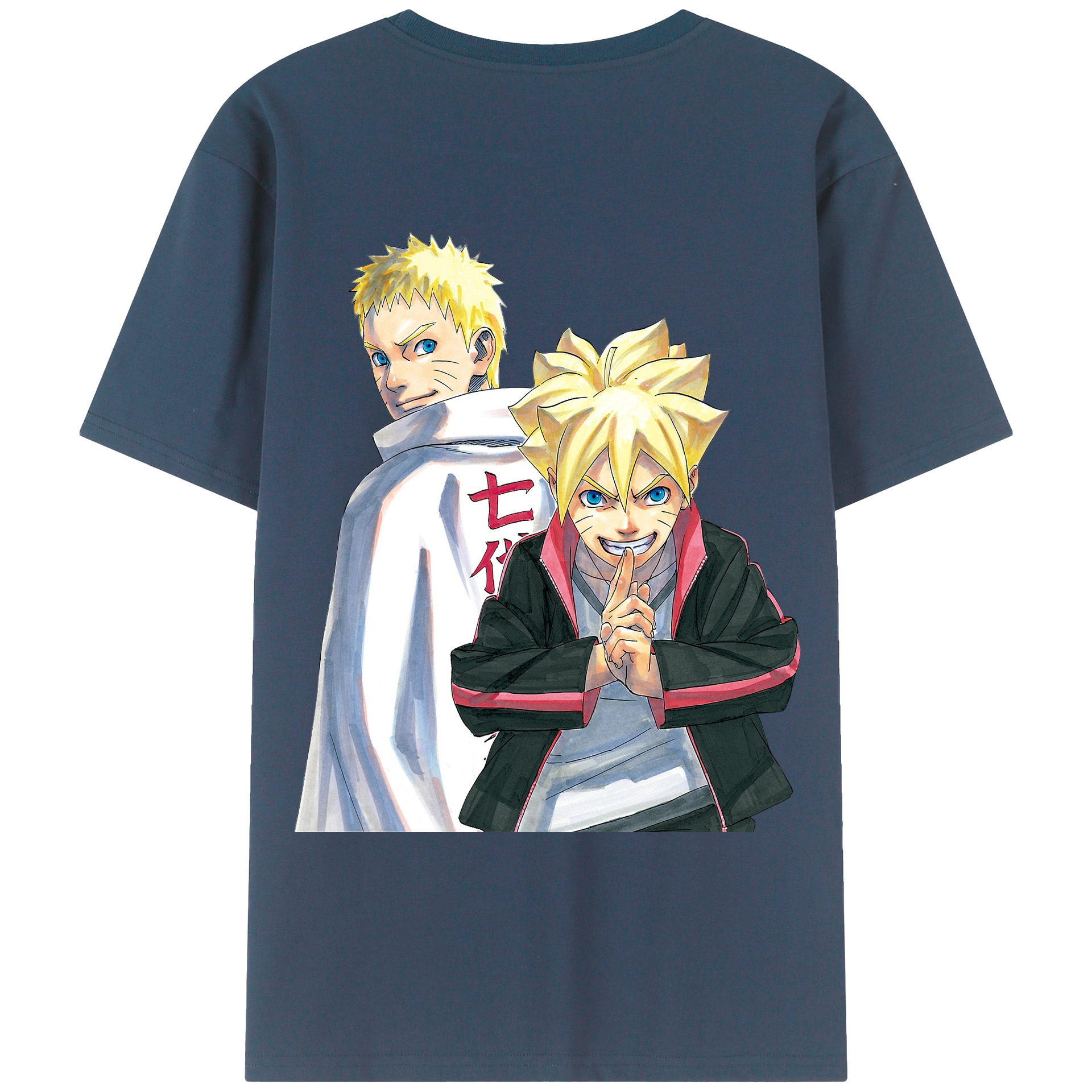 （画像用） NARUTO -ナルト- うずまき ボルト Uzumaki Boruto 綿100％ メンズ半袖Tシャツ（バックプリント） 通気性
