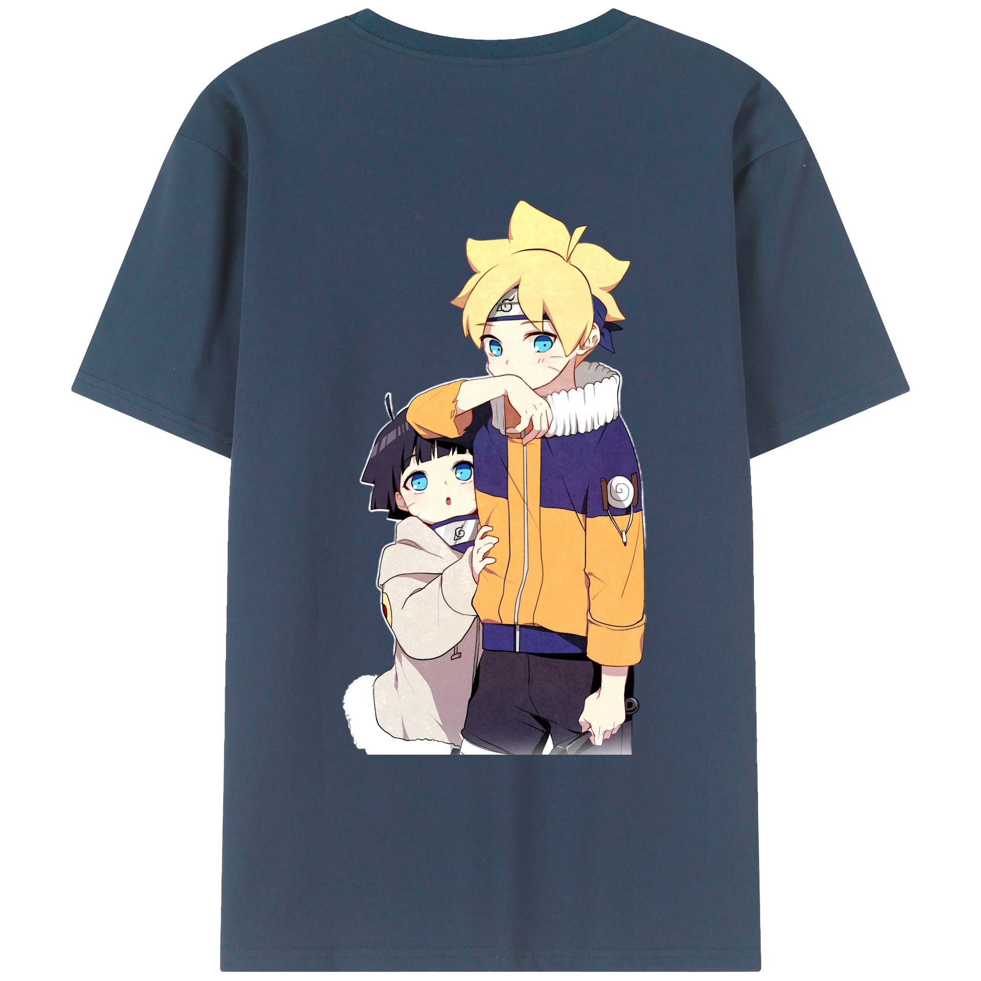 （画像用） NARUTO -ナルト- うずまき ボルト Uzumaki Boruto 綿100％ メンズ半袖Tシャツ（バックプリント） 通気性