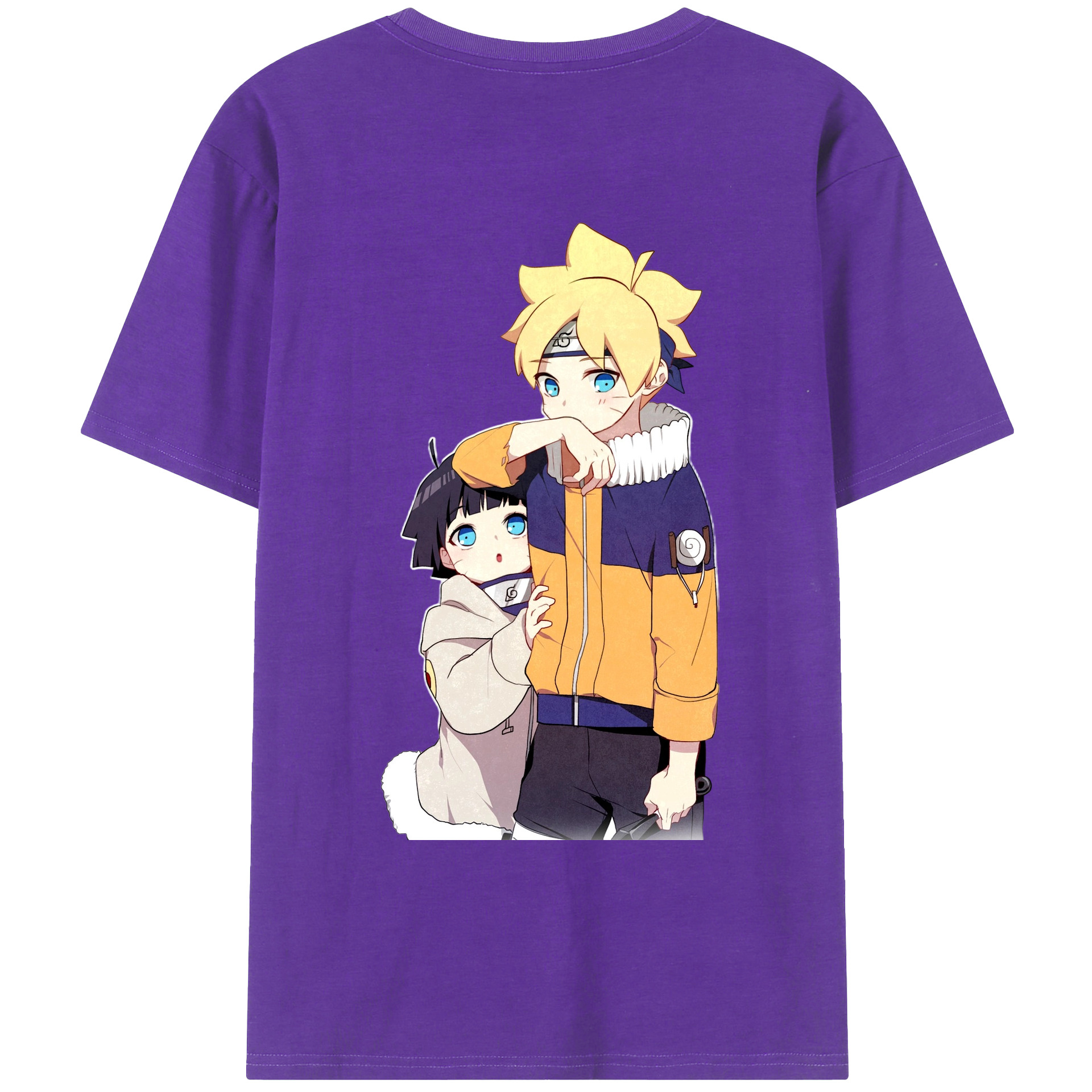 （画像用） NARUTO -ナルト- うずまき ボルト Uzumaki Boruto 綿100％ メンズ半袖Tシャツ（バックプリント） 通気性