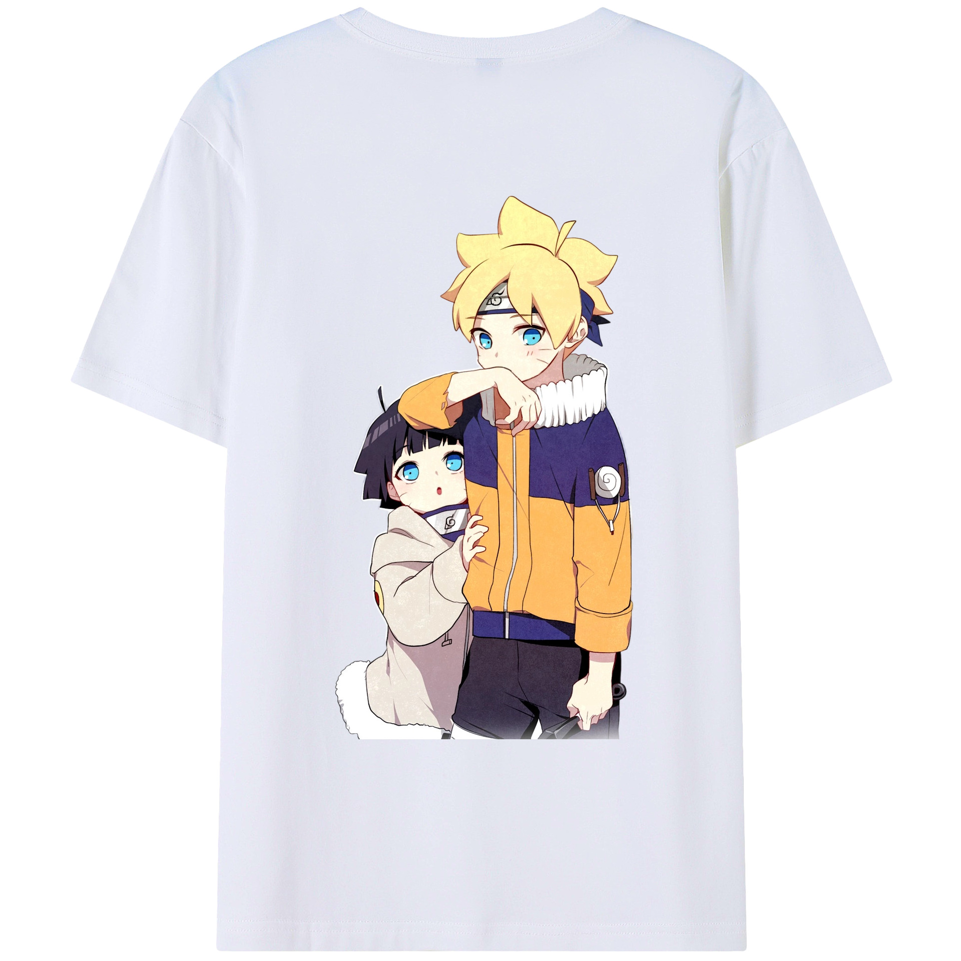 （画像用） NARUTO -ナルト- うずまき ボルト Uzumaki Boruto 綿100％ メンズ半袖Tシャツ（バックプリント） 通気性