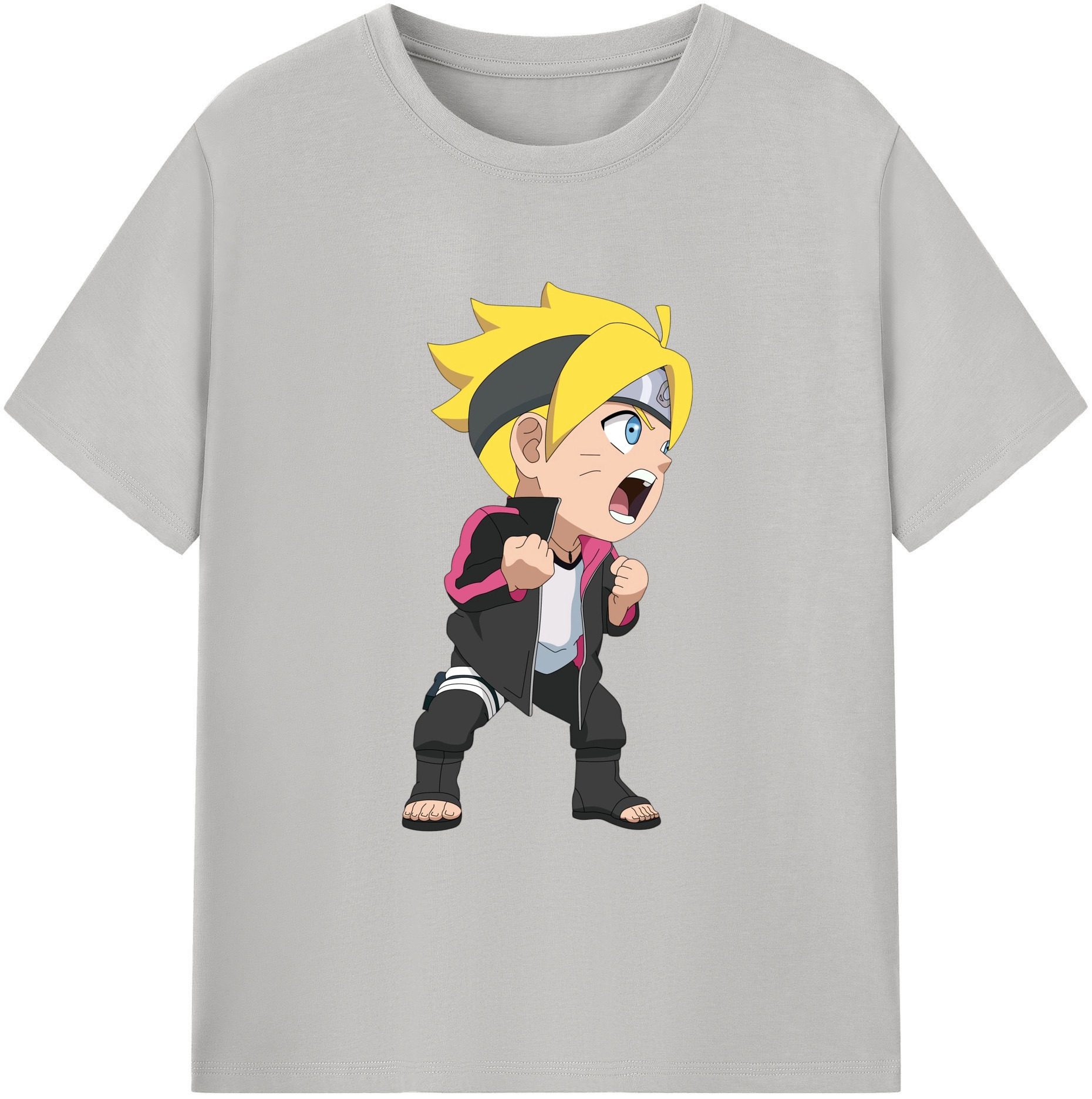 （画像用） NARUTO -ナルト- うずまき ボルト Uzumaki Boruto 綿100％ メンズ半袖Tシャツ｜肌触りやわらか＆通気性