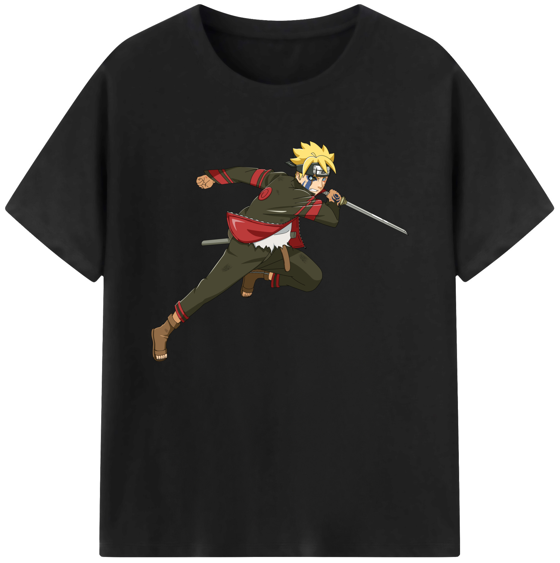 （画像用） NARUTO -ナルト- うずまき ボルト Uzumaki Boruto 綿100％ メンズ半袖Tシャツ｜肌触りやわらか＆通気性