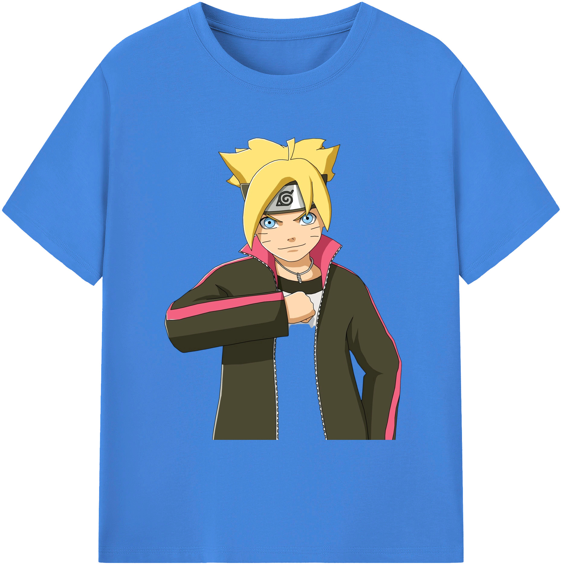 （画像用） NARUTO -ナルト- うずまき ボルト Uzumaki Boruto 綿100％ メンズ半袖Tシャツ｜肌触りやわらか＆通気性