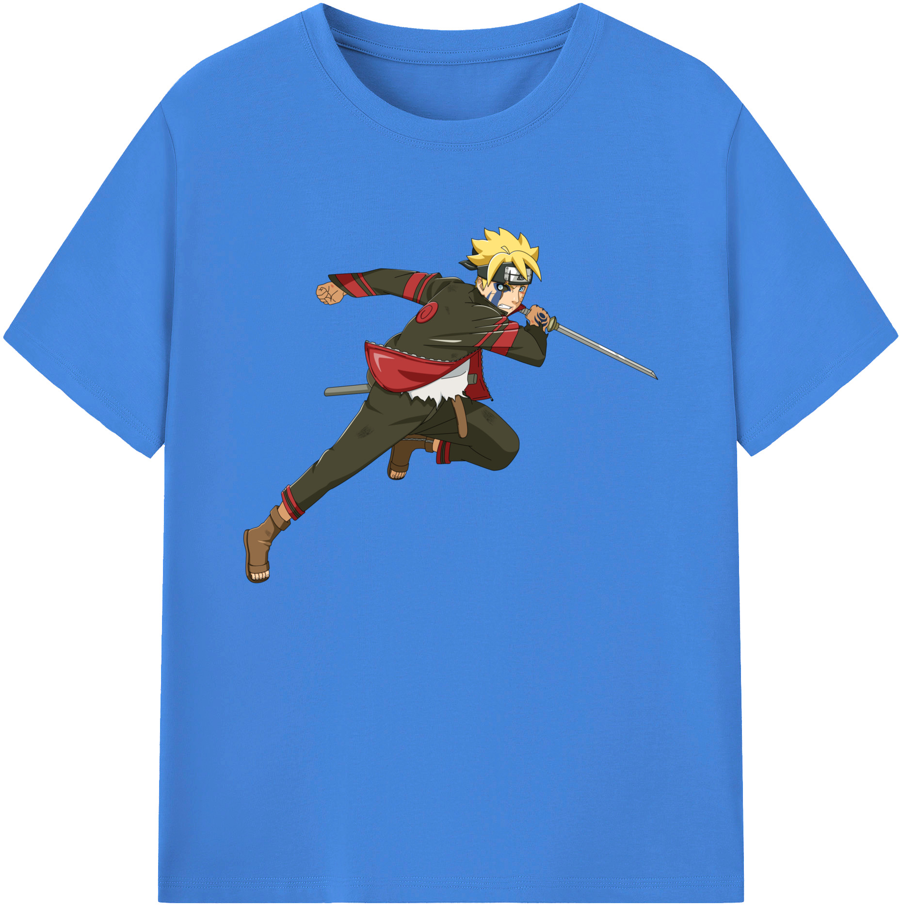 （画像用） NARUTO -ナルト- うずまき ボルト Uzumaki Boruto 綿100％ メンズ半袖Tシャツ｜肌触りやわらか＆通気性
