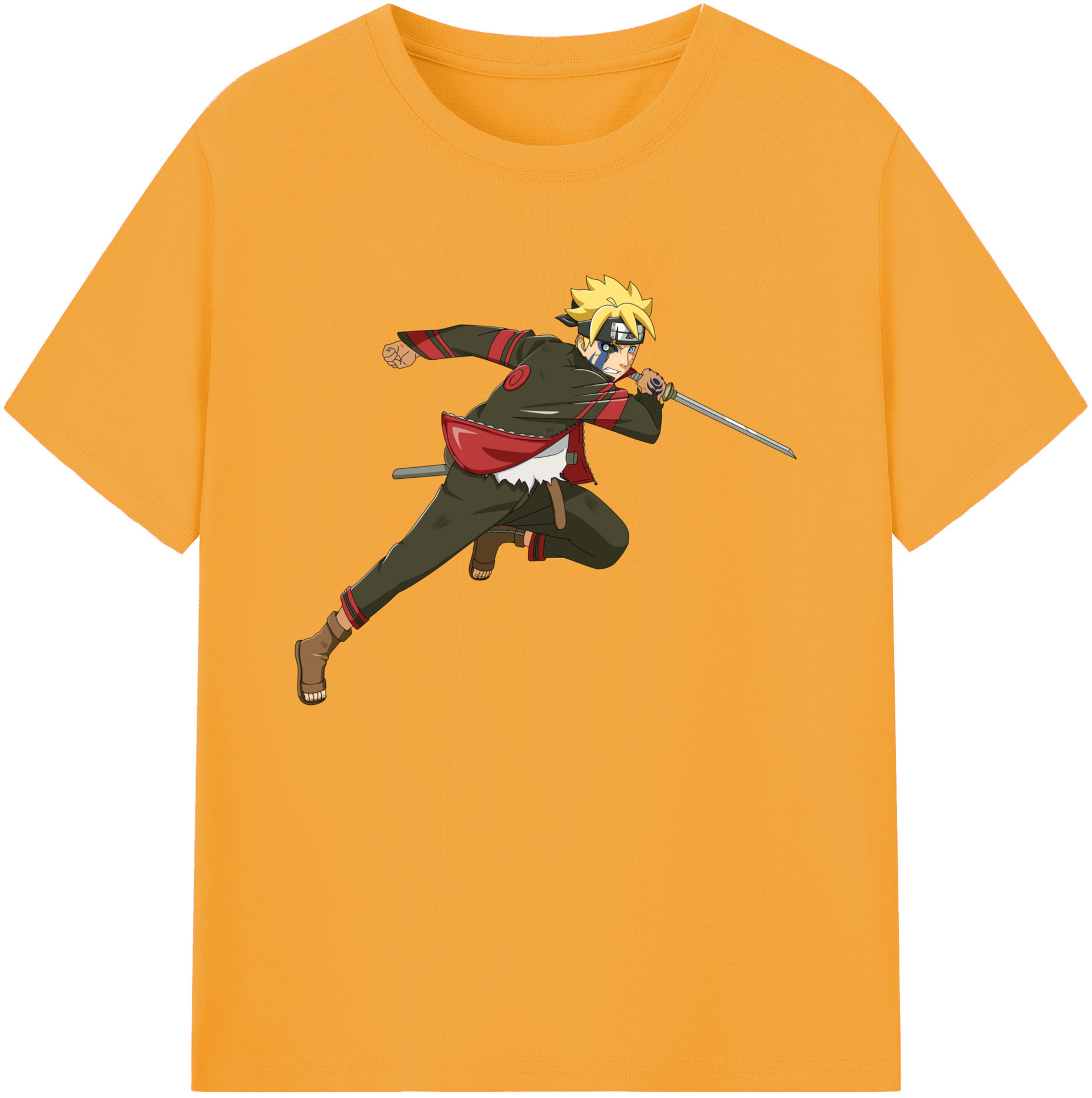 （画像用） NARUTO -ナルト- うずまき ボルト Uzumaki Boruto 綿100％ メンズ半袖Tシャツ｜肌触りやわらか＆通気性