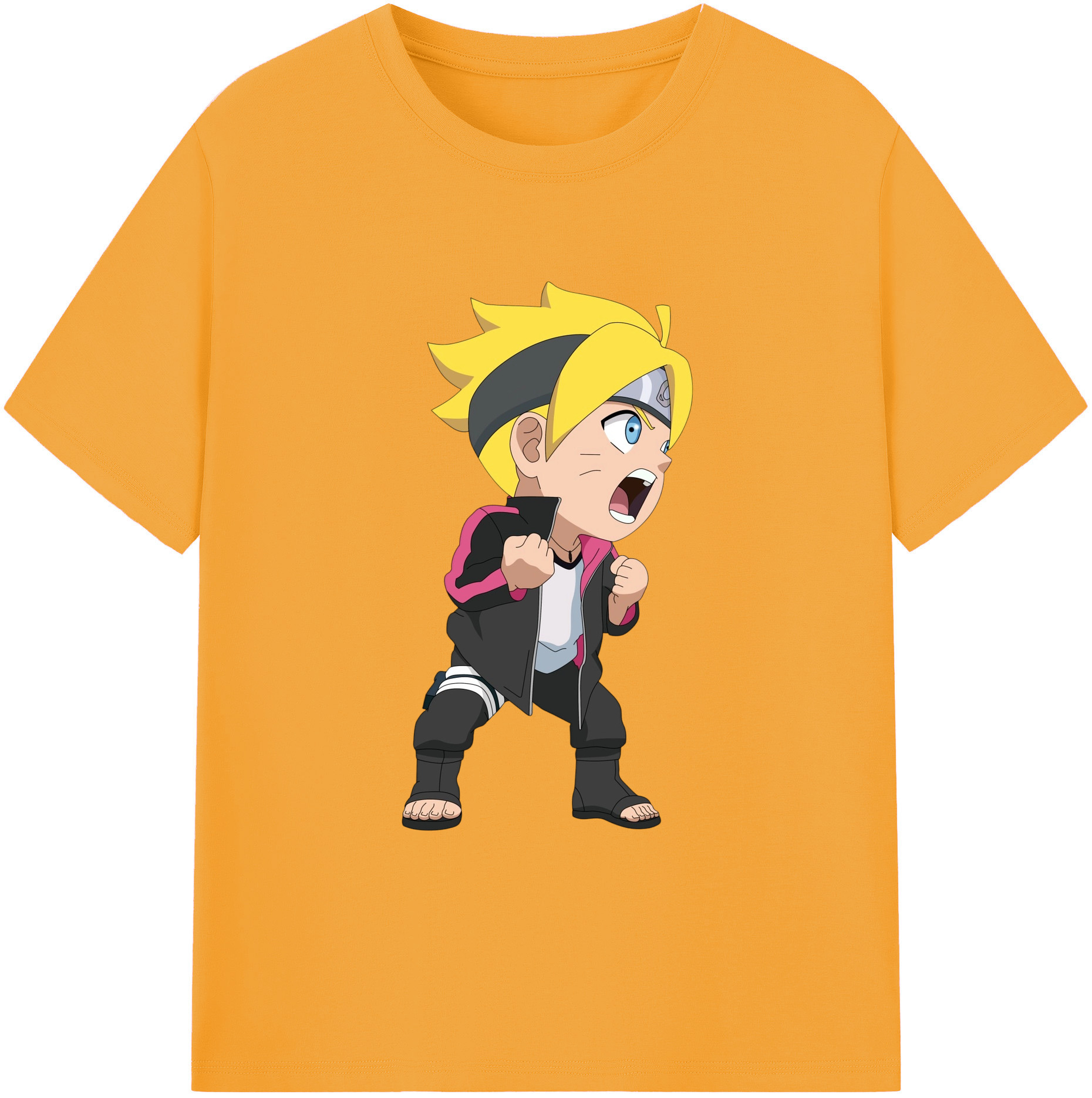 （画像用） NARUTO -ナルト- うずまき ボルト Uzumaki Boruto 綿100％ メンズ半袖Tシャツ｜肌触りやわらか＆通気性