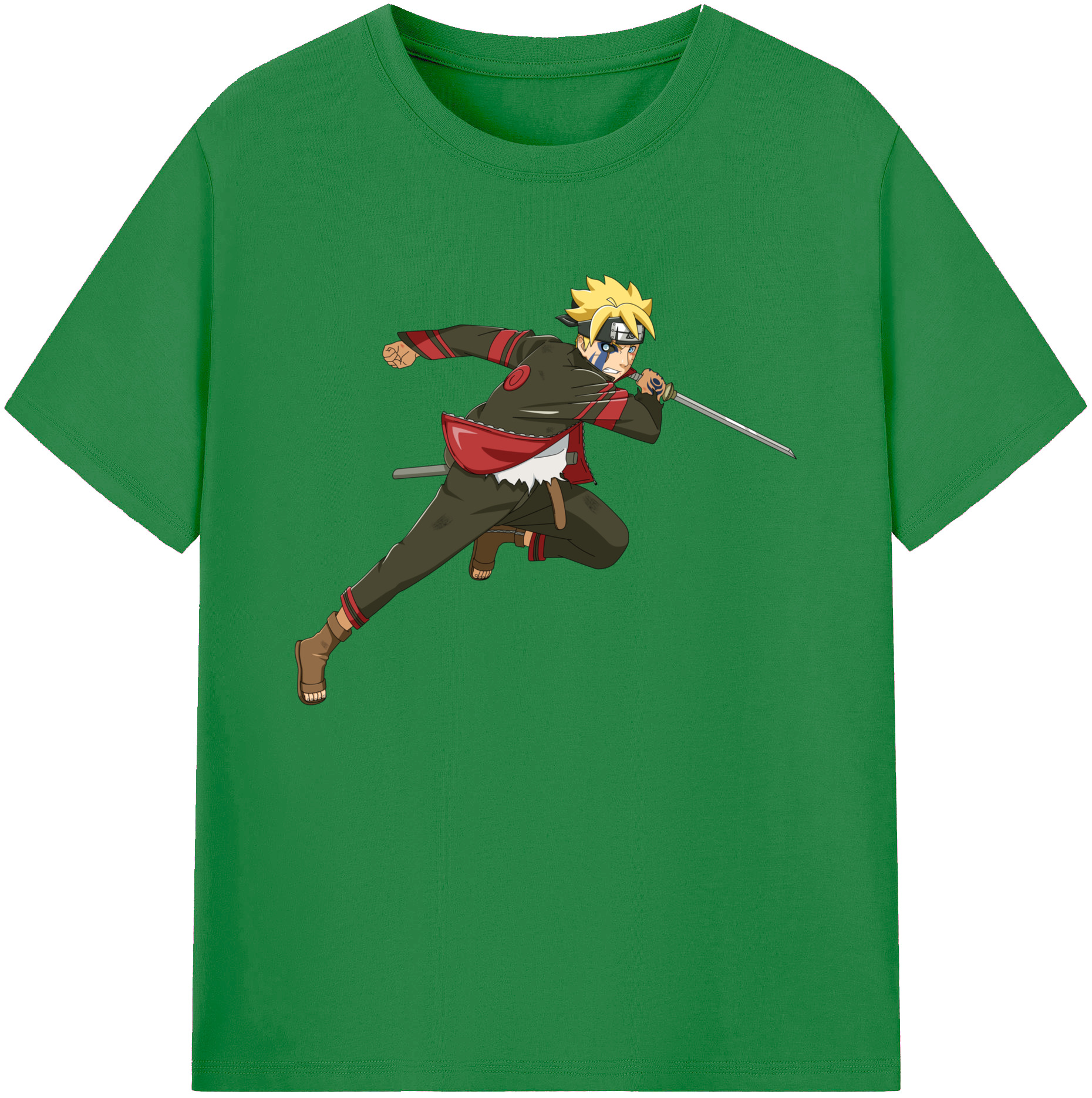 （画像用） NARUTO -ナルト- うずまき ボルト Uzumaki Boruto 綿100％ メンズ半袖Tシャツ｜肌触りやわらか＆通気性