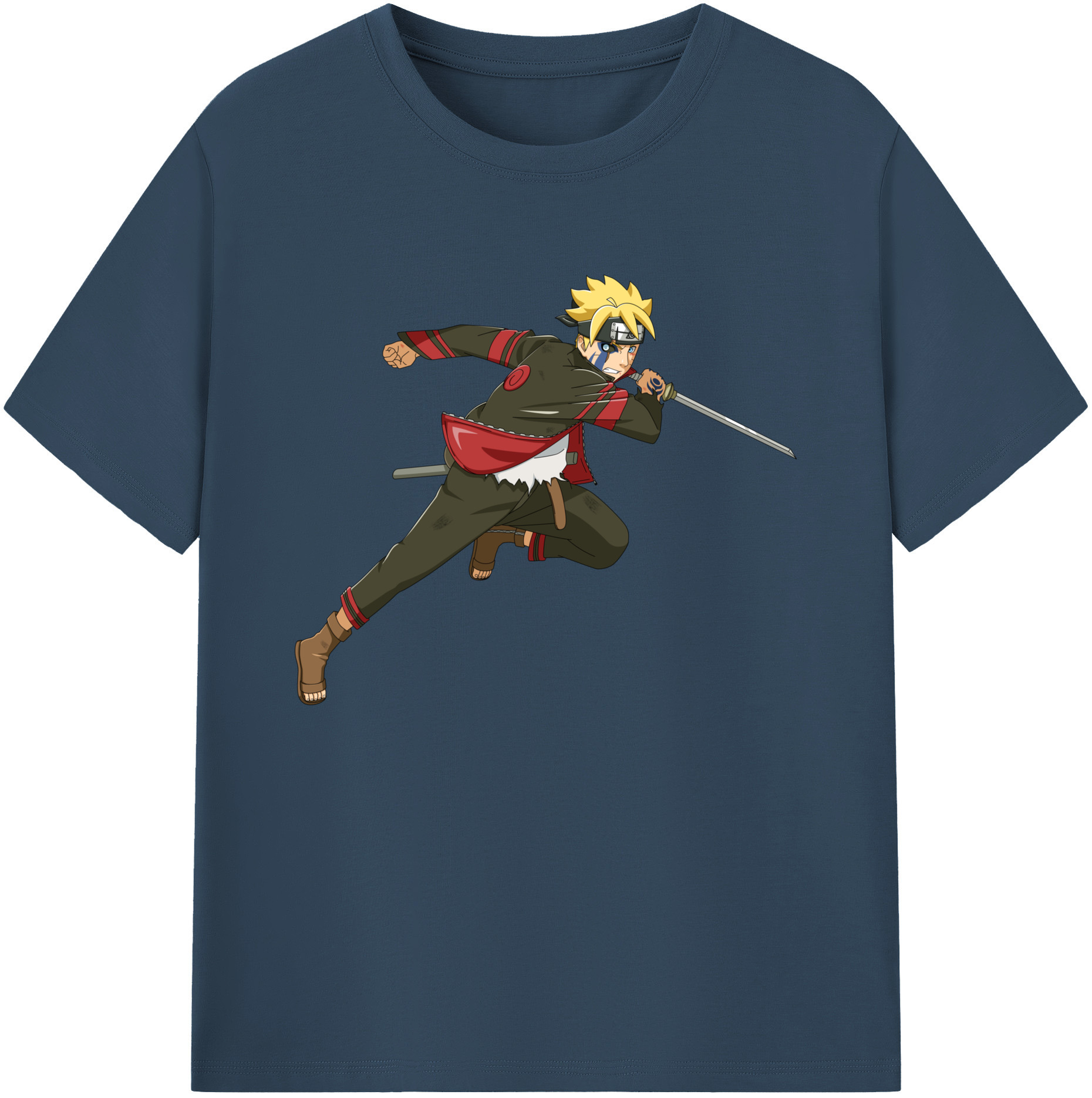 （画像用） NARUTO -ナルト- うずまき ボルト Uzumaki Boruto 綿100％ メンズ半袖Tシャツ｜肌触りやわらか＆通気性