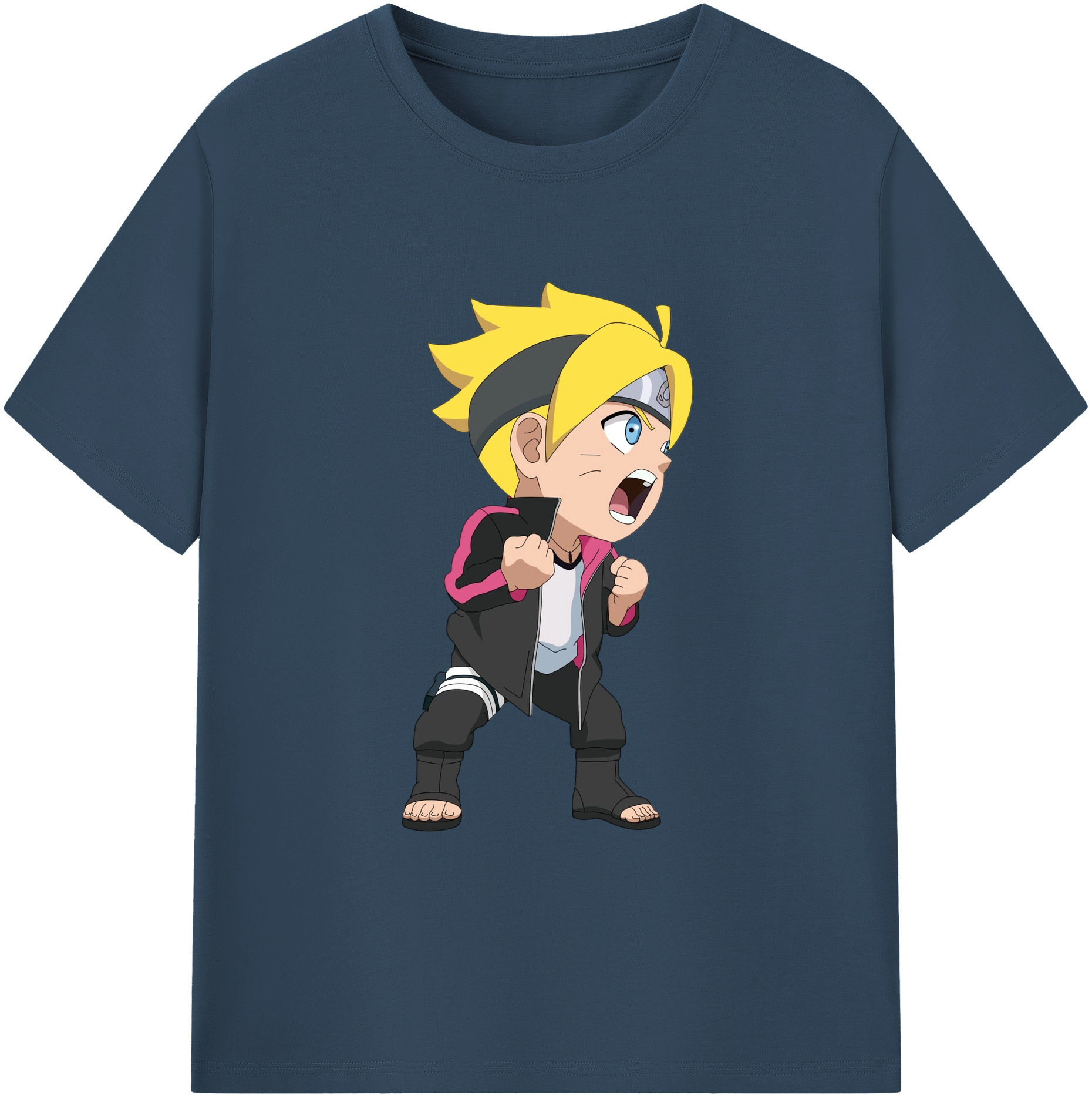 （画像用） NARUTO -ナルト- うずまき ボルト Uzumaki Boruto 綿100％ メンズ半袖Tシャツ｜肌触りやわらか＆通気性