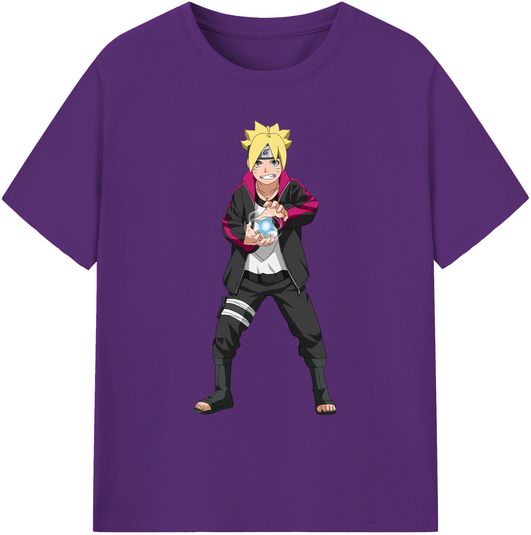 （画像用） NARUTO -ナルト- うずまき ボルト Uzumaki Boruto 綿100％ メンズ半袖Tシャツ｜肌触りやわらか＆通気性