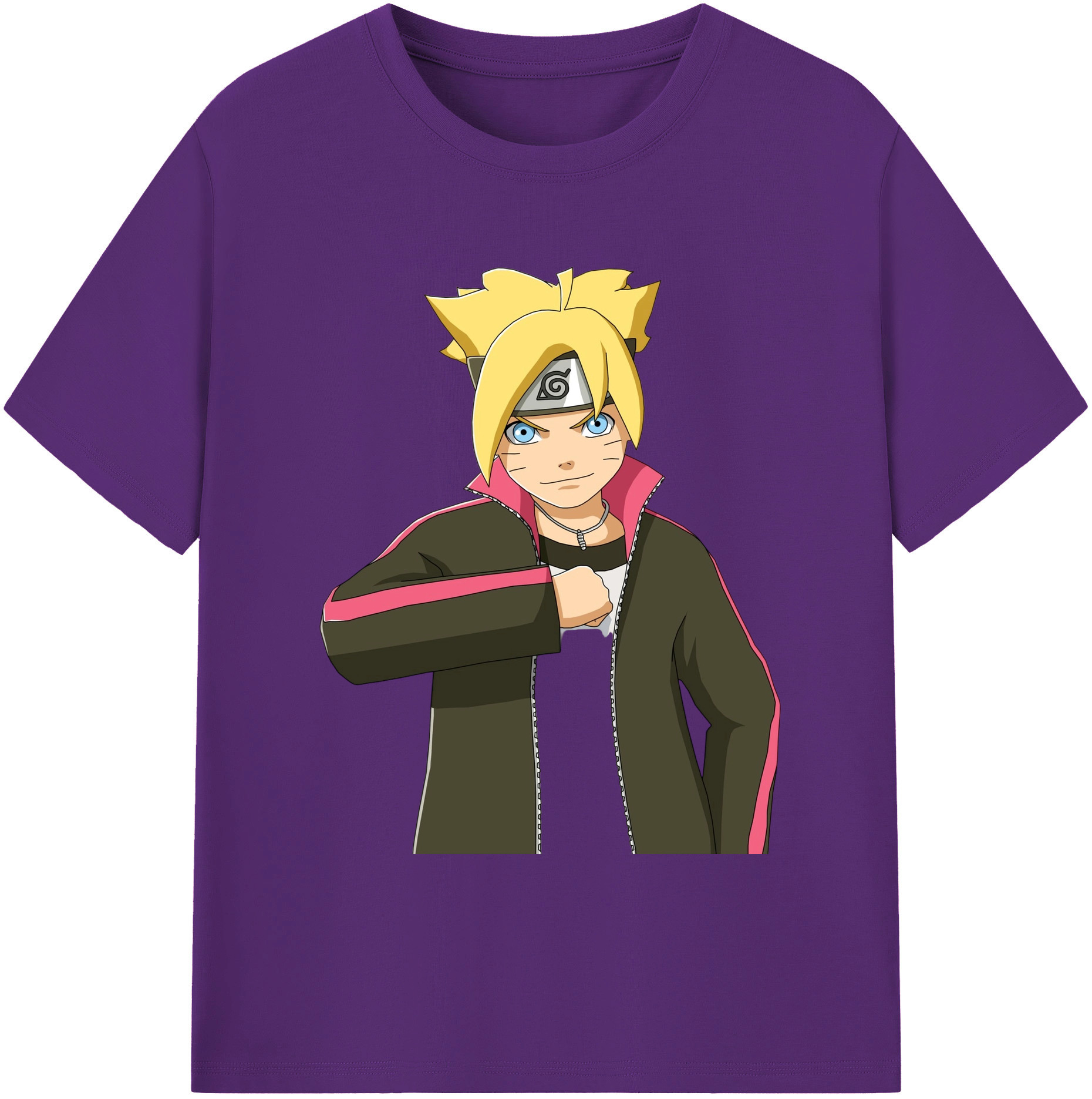 （画像用） NARUTO -ナルト- うずまき ボルト Uzumaki Boruto 綿100％ メンズ半袖Tシャツ｜肌触りやわらか＆通気性