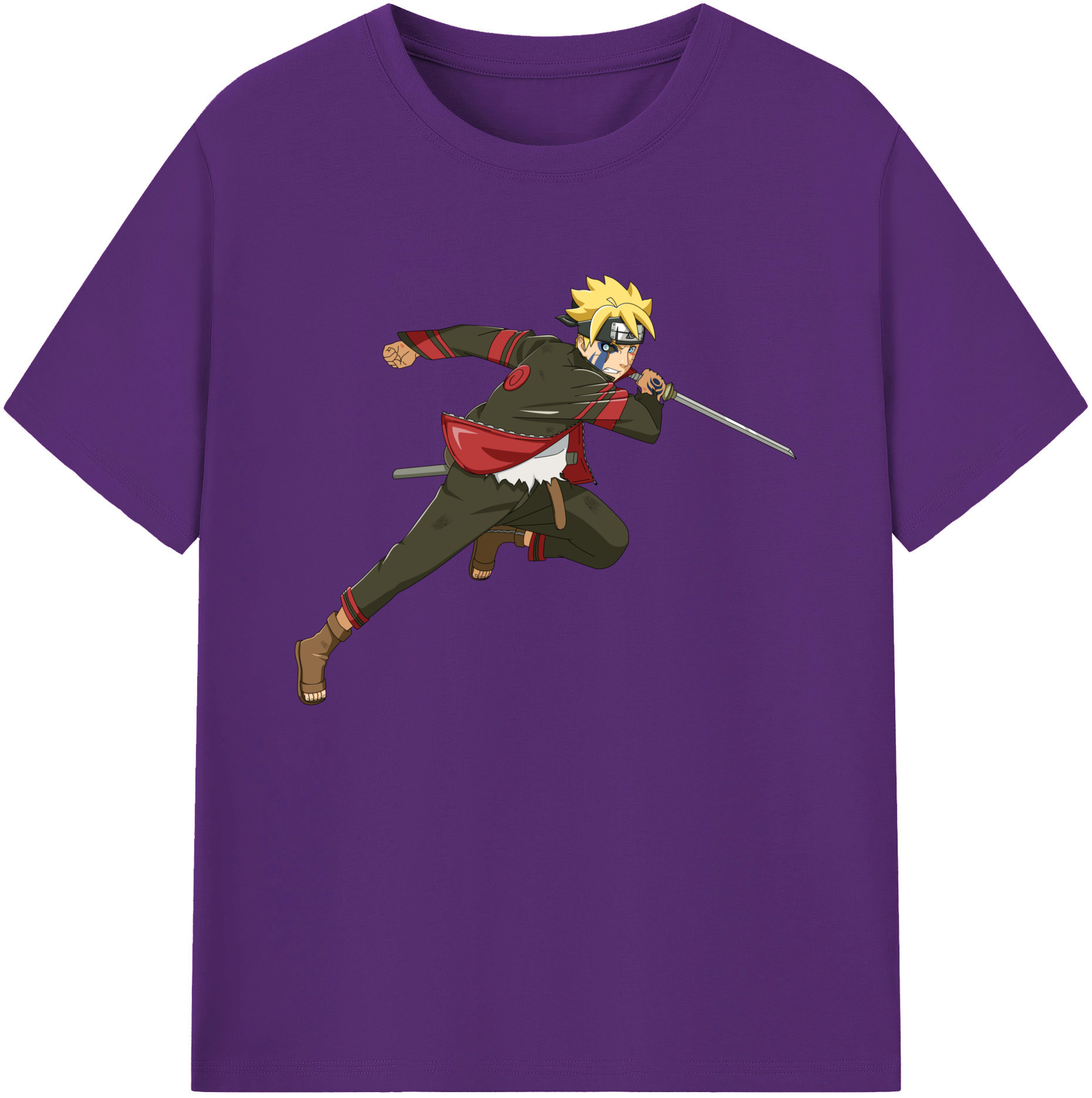 （画像用） NARUTO -ナルト- うずまき ボルト Uzumaki Boruto 綿100％ メンズ半袖Tシャツ｜肌触りやわらか＆通気性