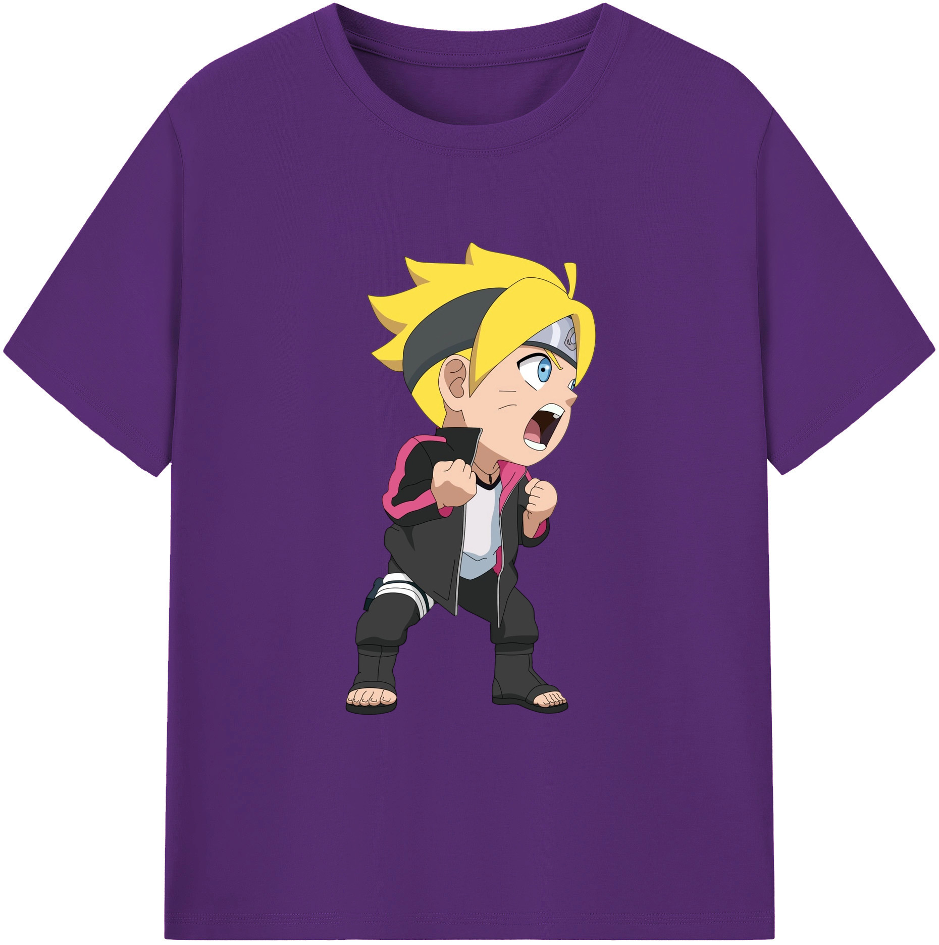 （画像用） NARUTO -ナルト- うずまき ボルト Uzumaki Boruto 綿100％ メンズ半袖Tシャツ｜肌触りやわらか＆通気性