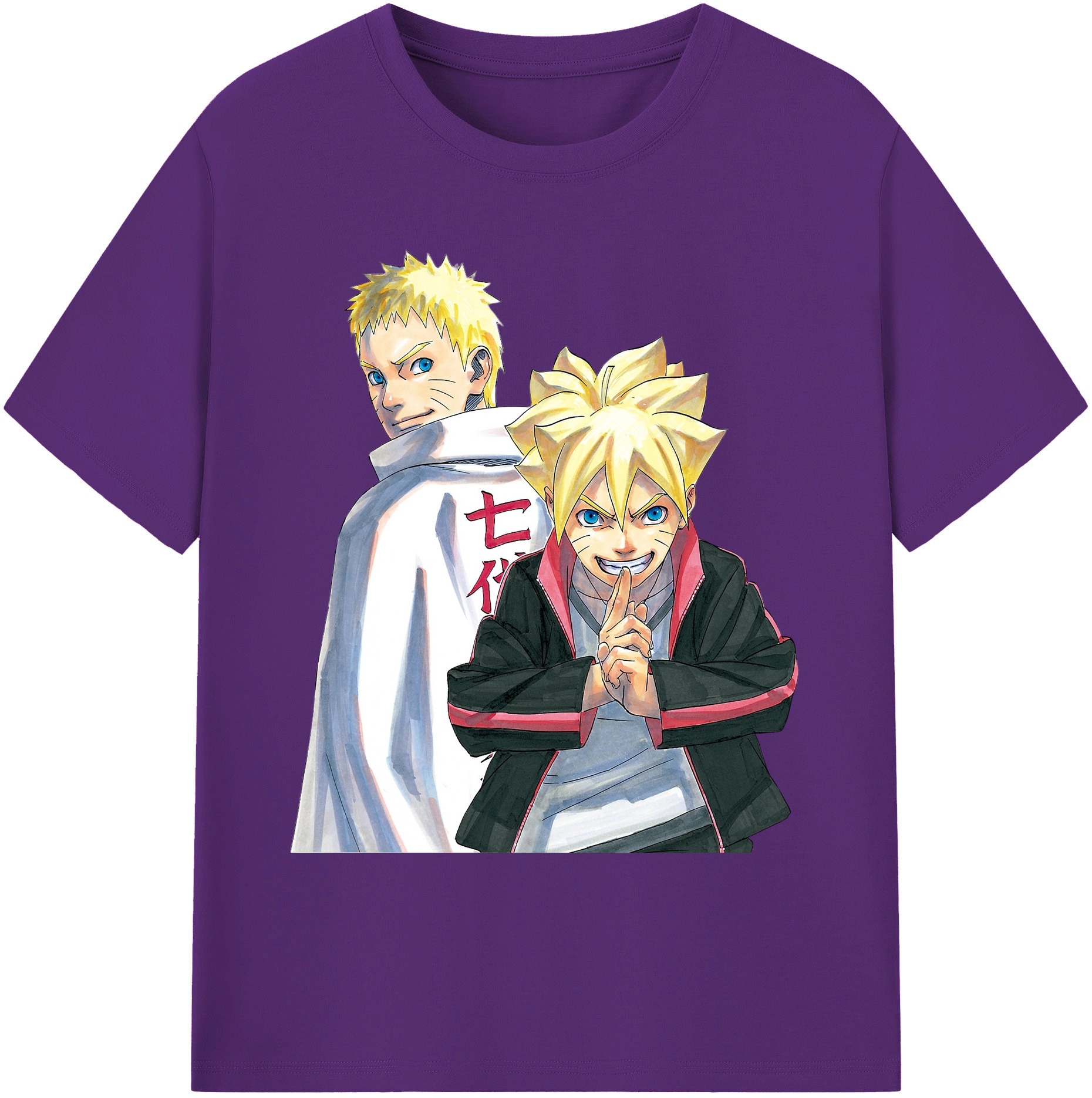 （画像用） NARUTO -ナルト- うずまき ボルト Uzumaki Boruto 綿100％ メンズ半袖Tシャツ｜肌触りやわらか＆通気性