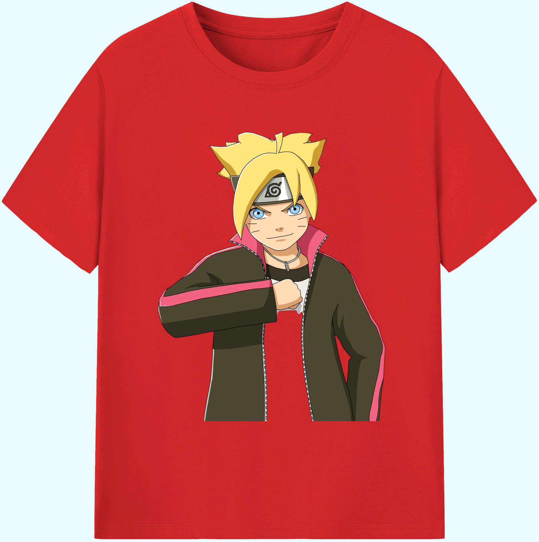（画像用） NARUTO -ナルト- うずまき ボルト Uzumaki Boruto 綿100％ メンズ半袖Tシャツ｜肌触りやわらか＆通気性