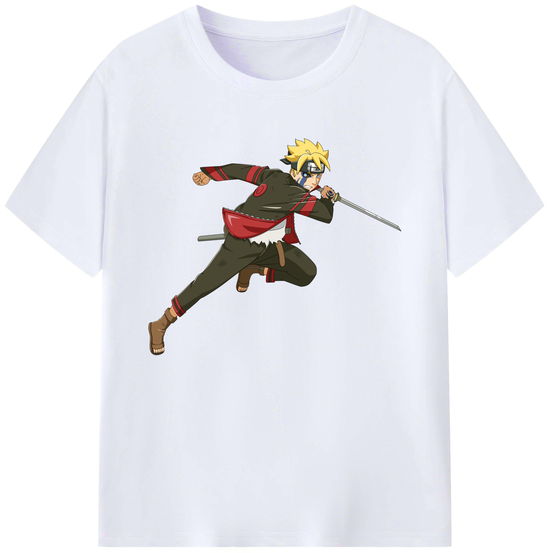 （画像用） NARUTO -ナルト- うずまき ボルト Uzumaki Boruto 綿100％ メンズ半袖Tシャツ｜肌触りやわらか＆通気性