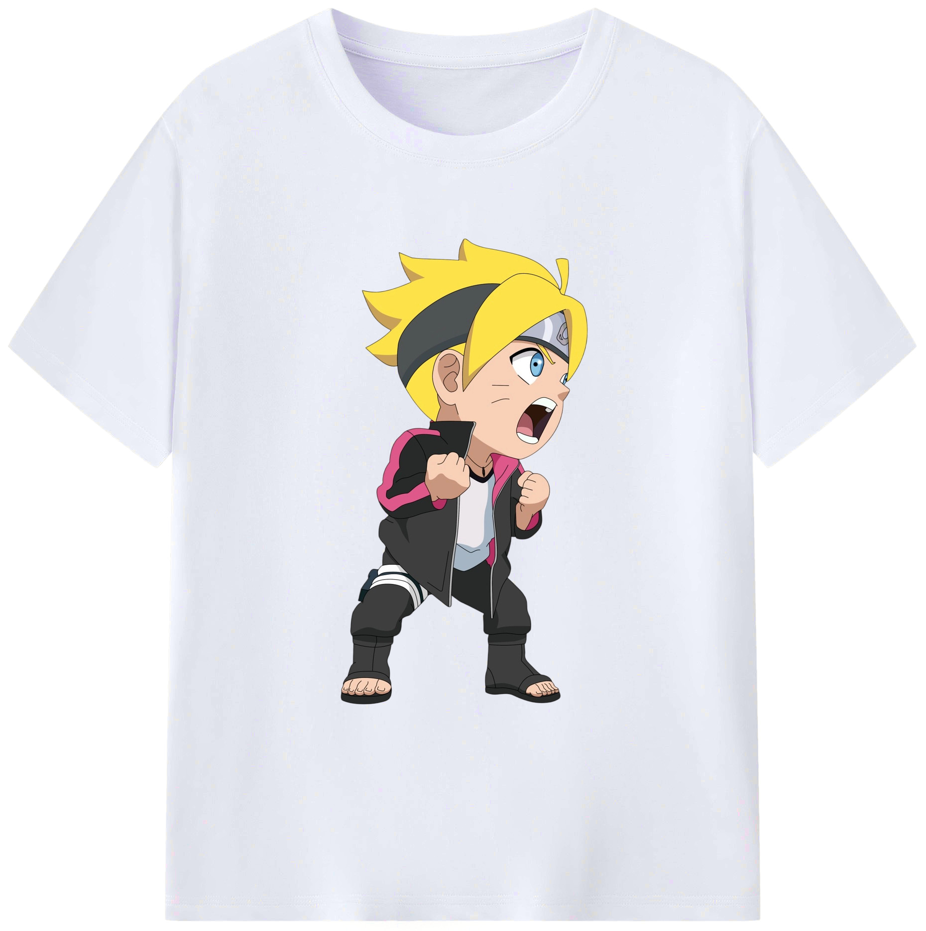 （画像用） NARUTO -ナルト- うずまき ボルト Uzumaki Boruto 綿100％ メンズ半袖Tシャツ｜肌触りやわらか＆通気性