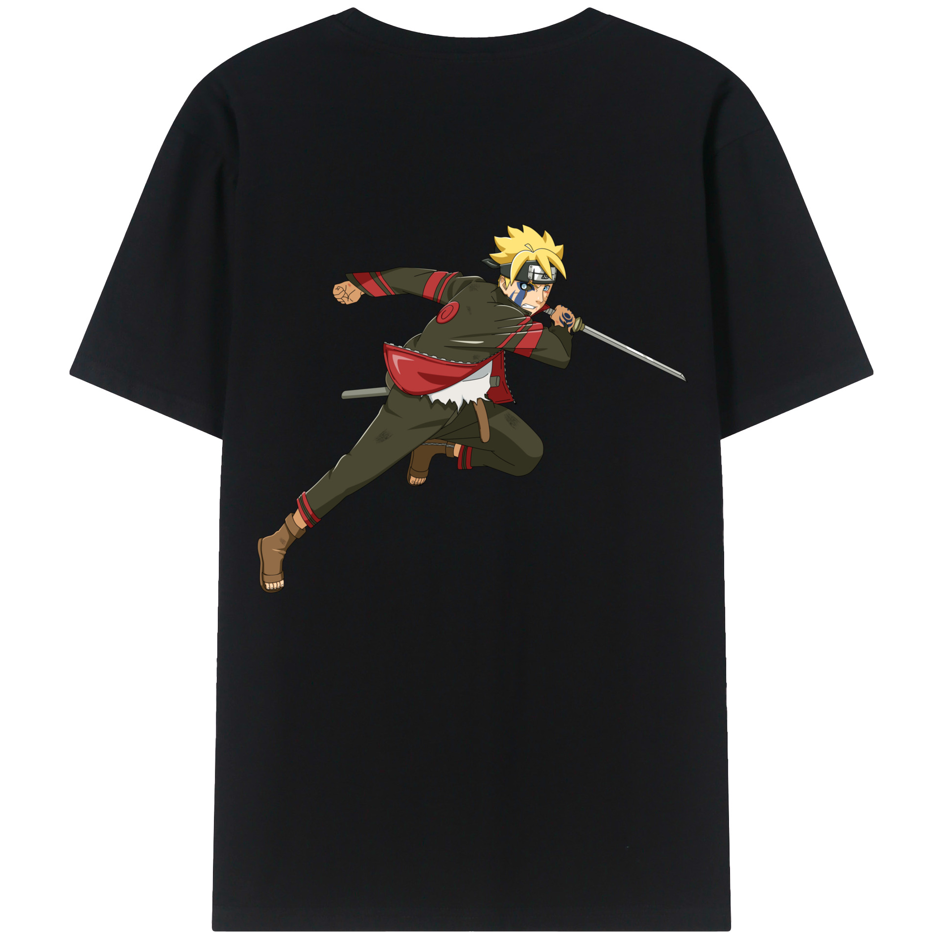 （画像用） NARUTO -ナルト- うずまき ボルト Uzumaki Boruto レディース半袖Tシャツ(バックプリント)