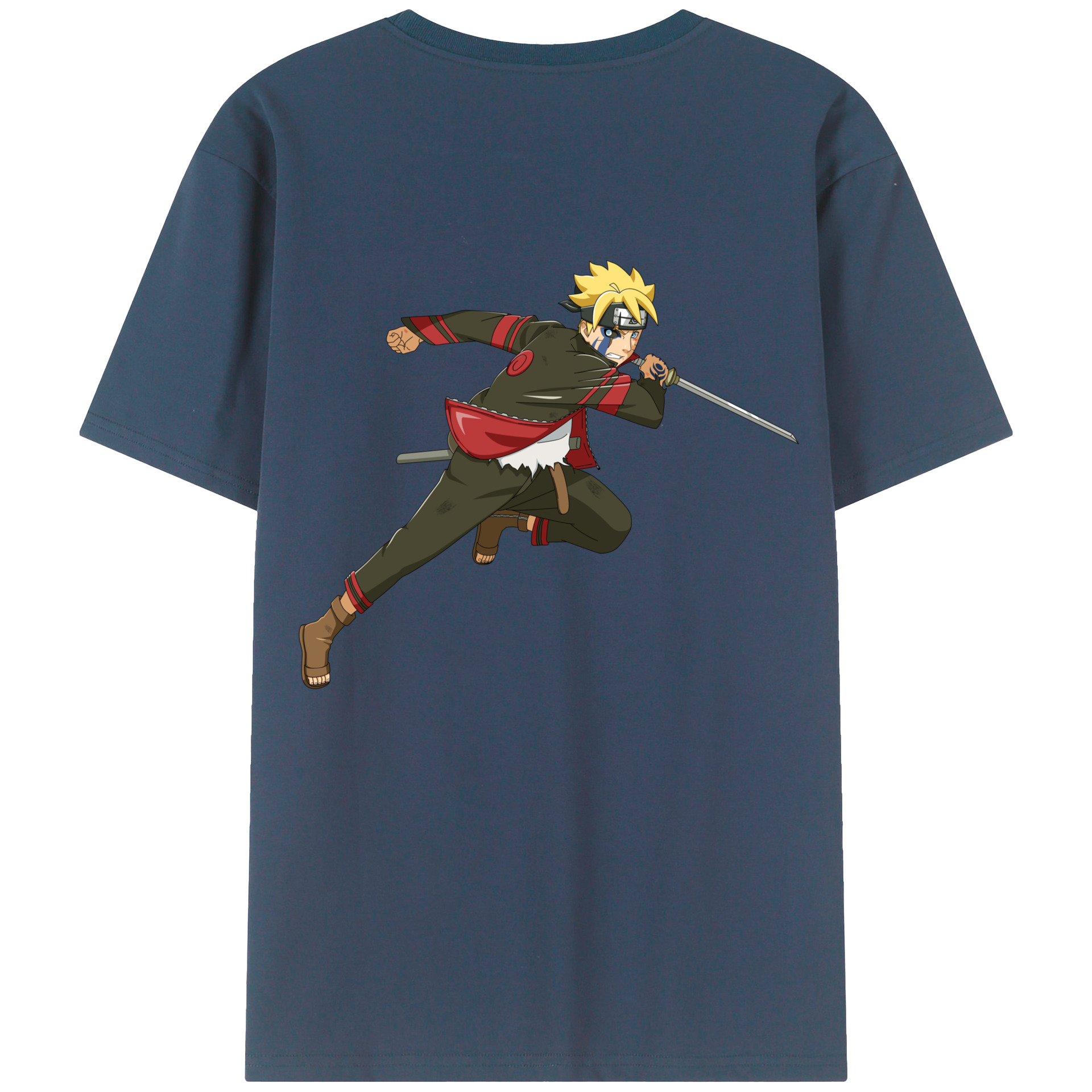 （画像用） NARUTO -ナルト- うずまき ボルト Uzumaki Boruto レディース半袖Tシャツ(バックプリント)