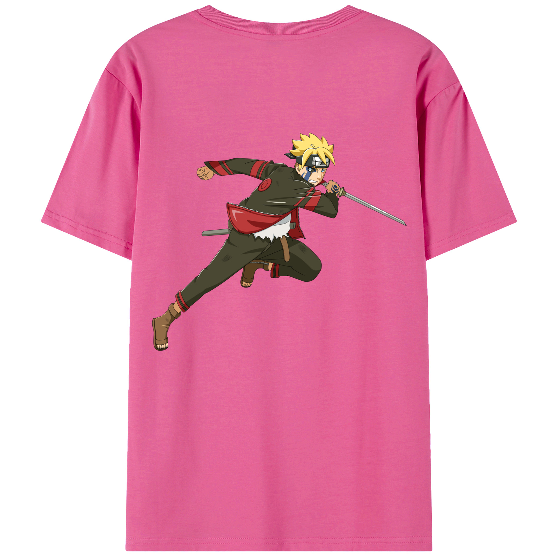 （画像用） NARUTO -ナルト- うずまき ボルト Uzumaki Boruto レディース半袖Tシャツ(バックプリント)