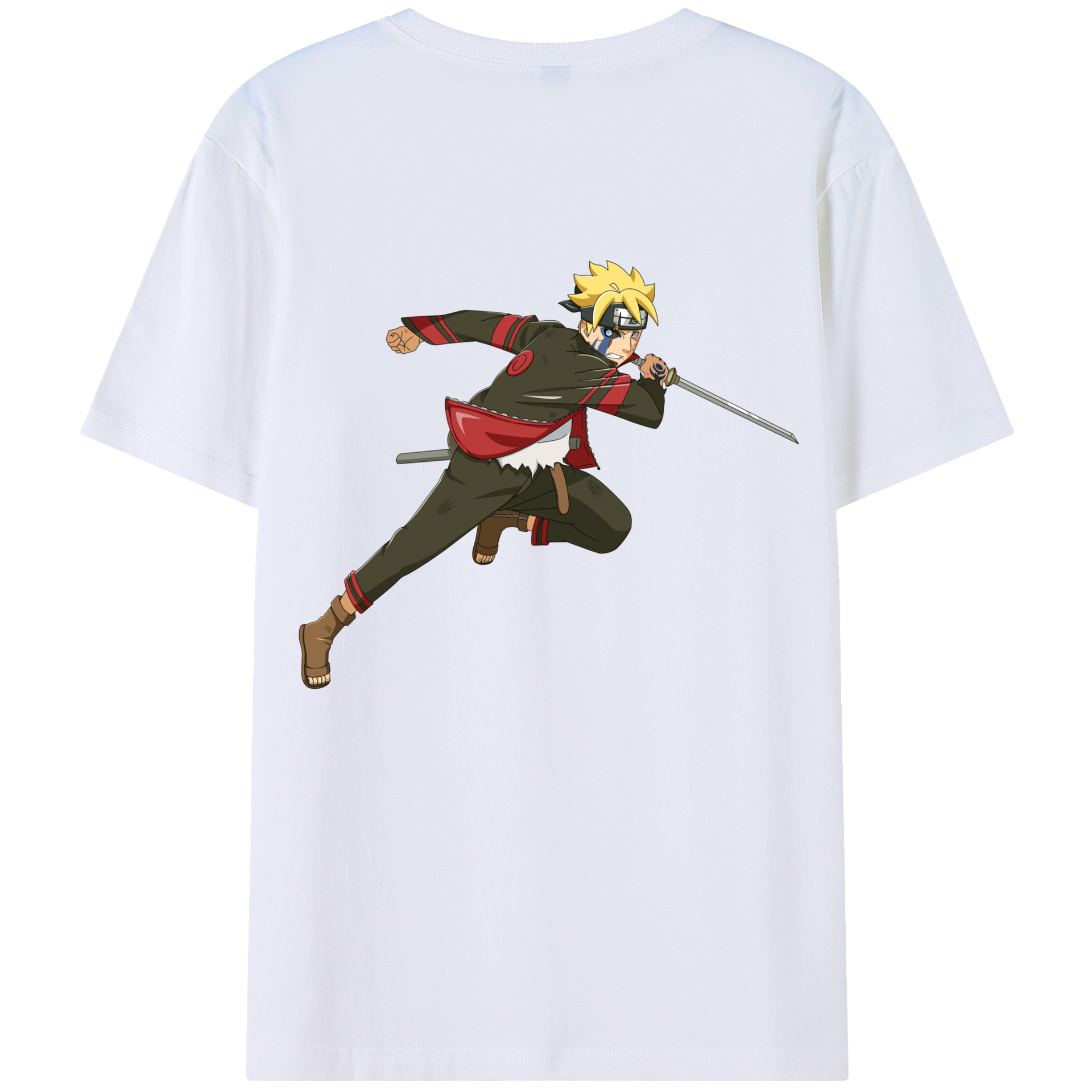 （画像用） NARUTO -ナルト- うずまき ボルト Uzumaki Boruto レディース半袖Tシャツ(バックプリント)