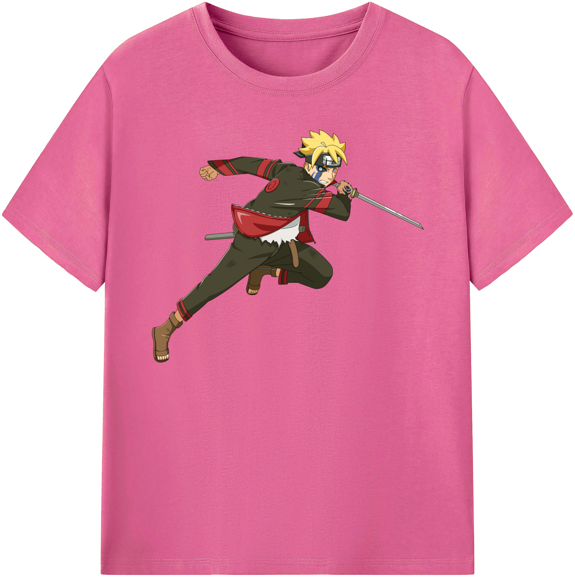 （画像用） NARUTO -ナルト- うずまき ボルト Uzumaki Boruto レディースカジュアルプリントTシャツ（綿100％）