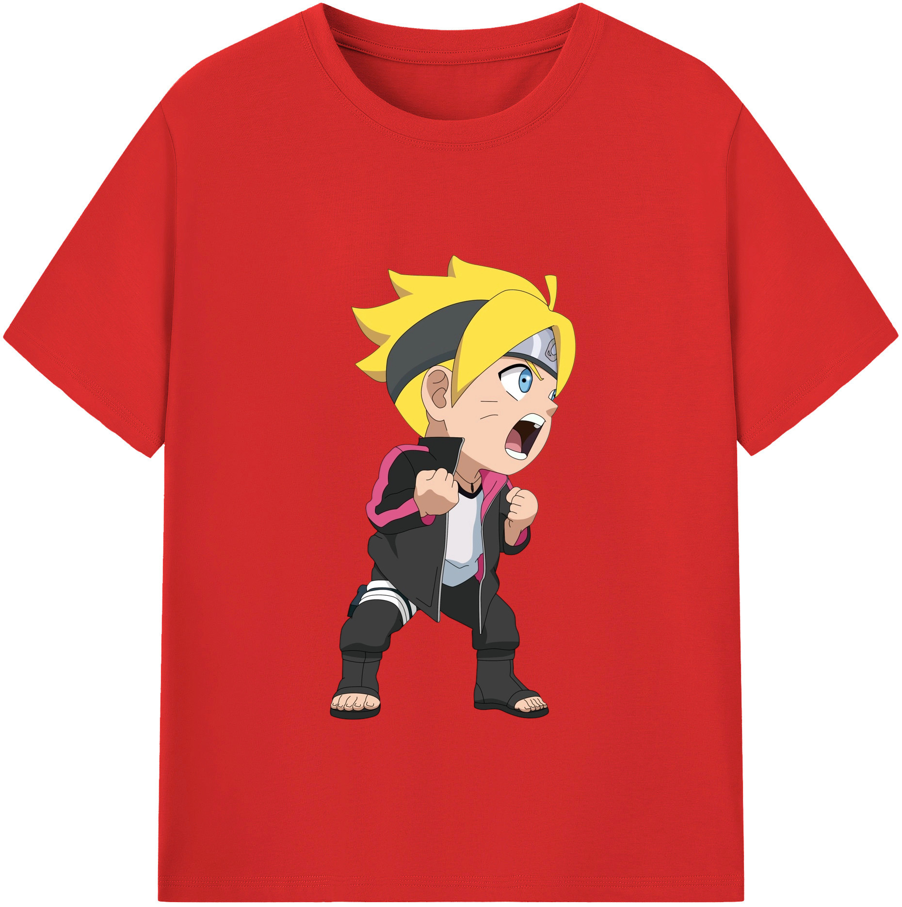 （画像用） NARUTO -ナルト- うずまき ボルト Uzumaki Boruto レディースカジュアルプリントTシャツ（綿100％）