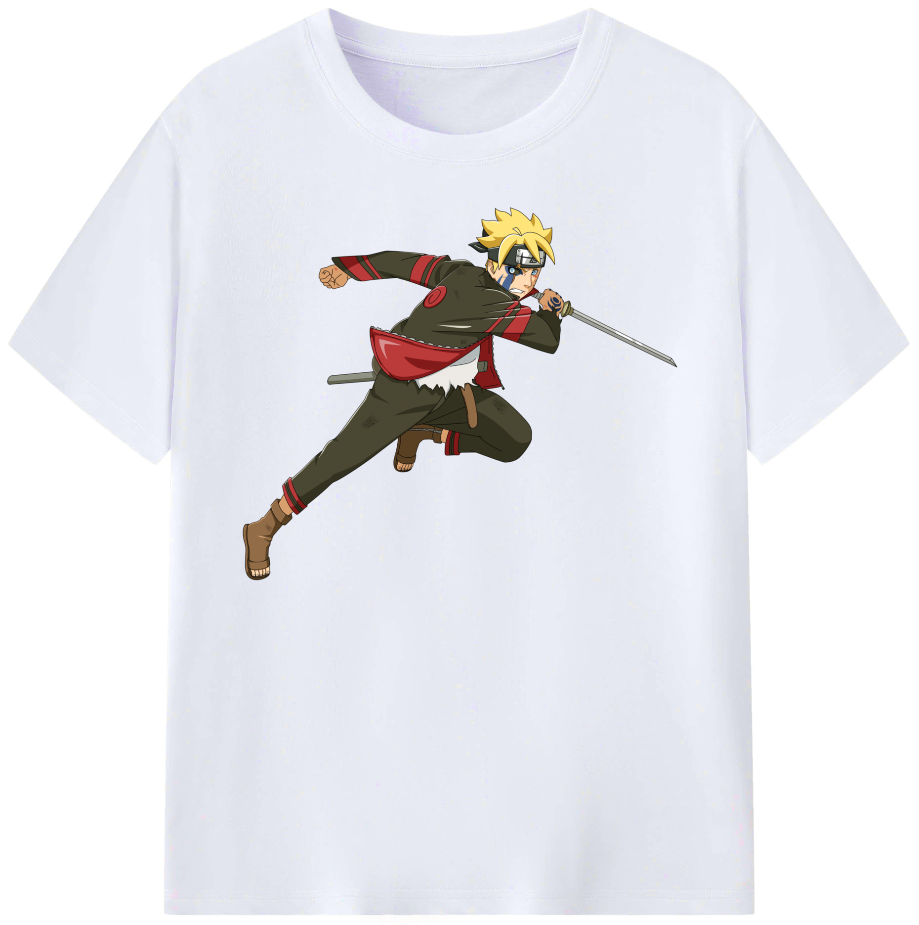 （画像用） NARUTO -ナルト- うずまき ボルト Uzumaki Boruto レディースカジュアルプリントTシャツ（綿100％）